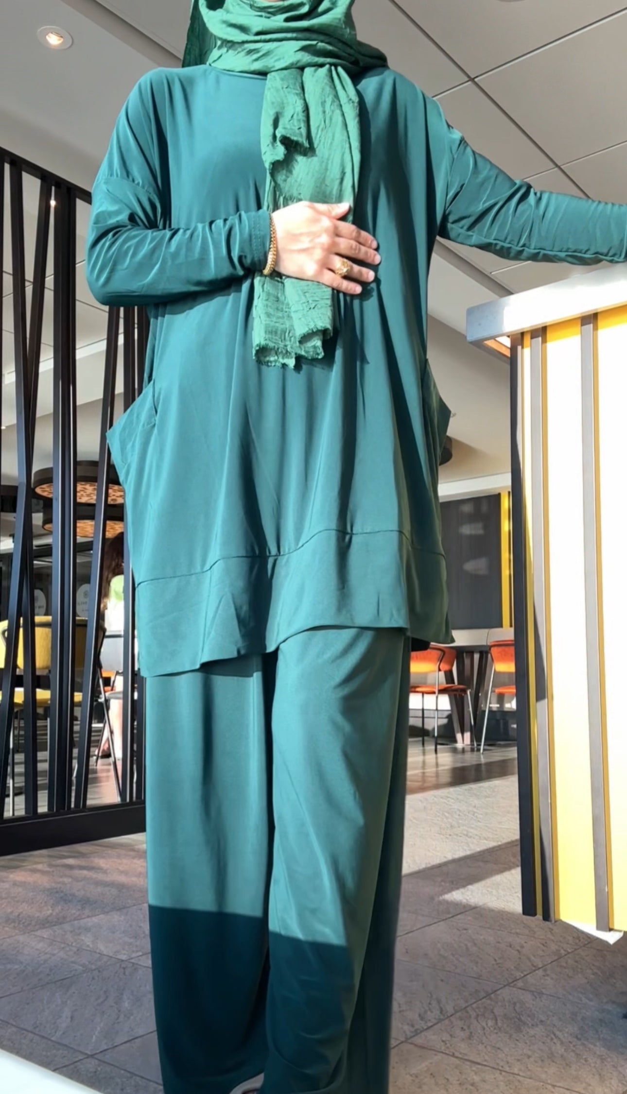 Green pocket stretch fabric set