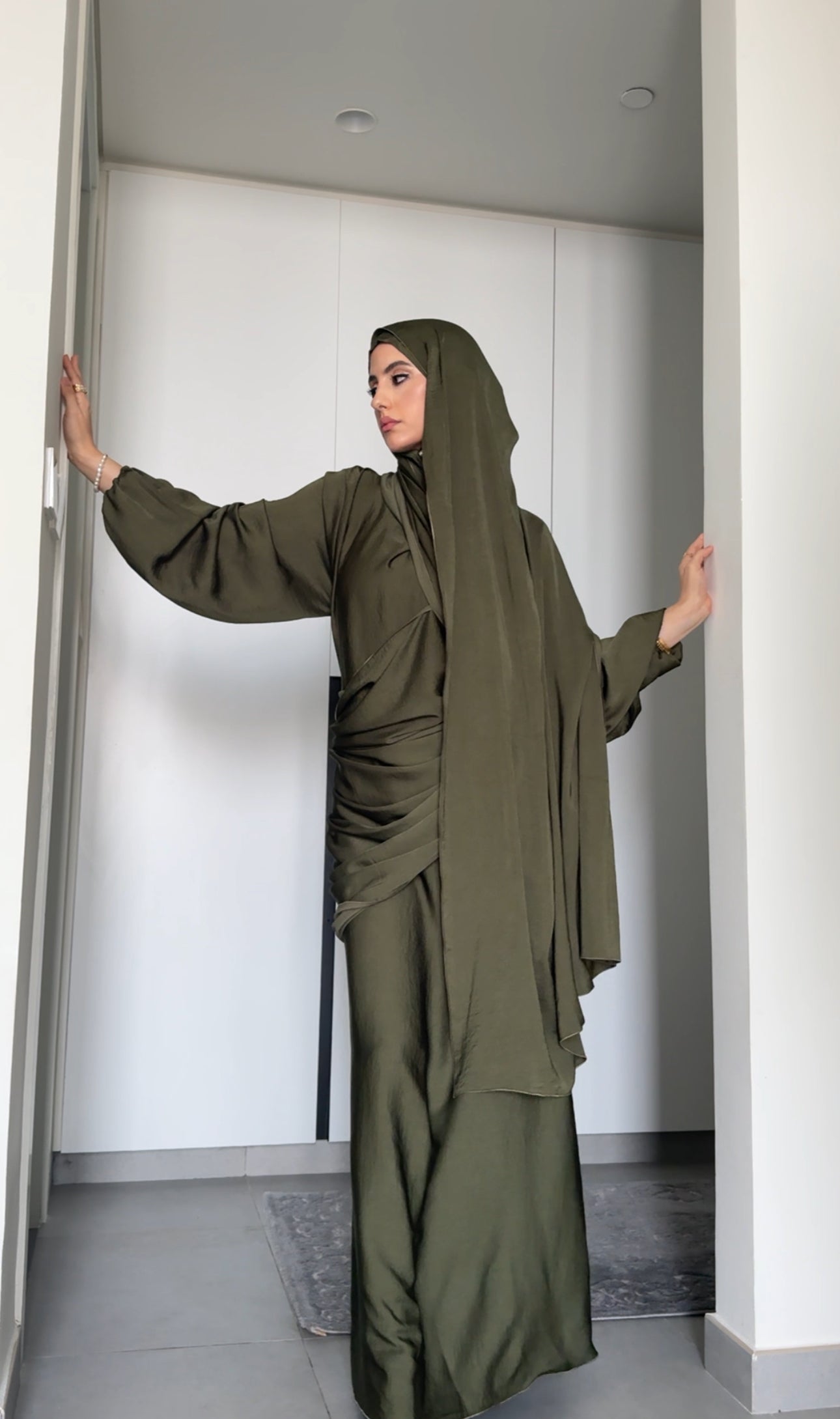 Army Green Long Scarf Abayah