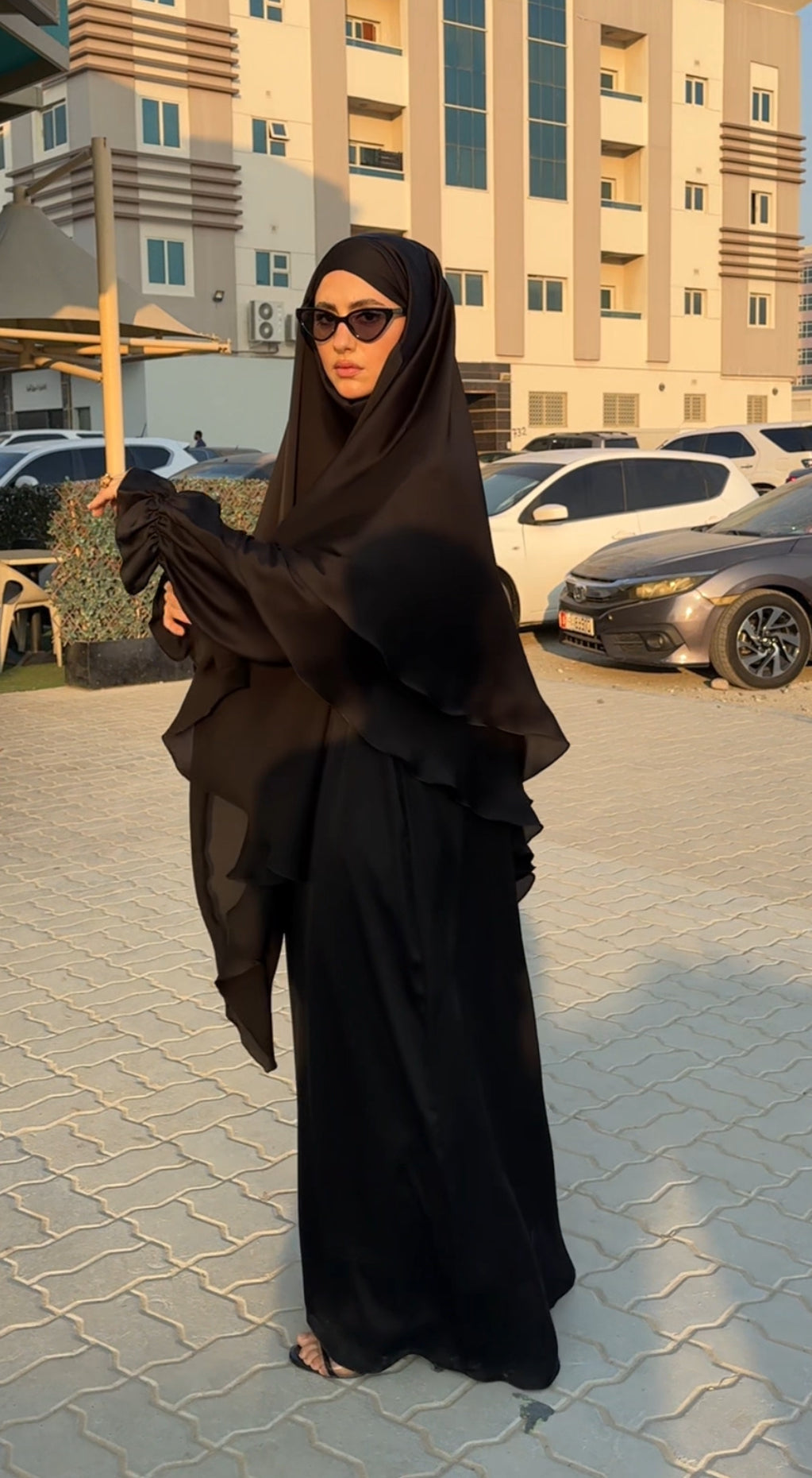 Two Piece Jilbab, with layered scarf and long sleeve inner