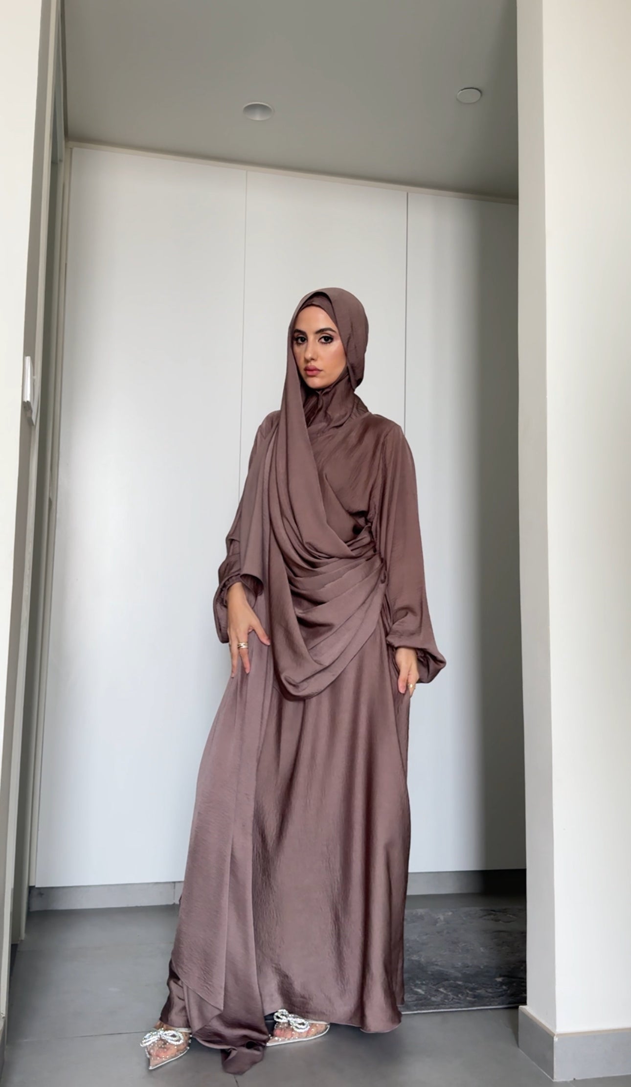Warm Taupe Long Scarf Abayah