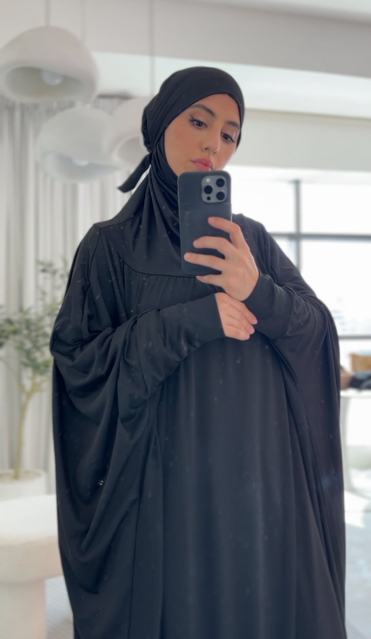 Black burqa stretch fabric