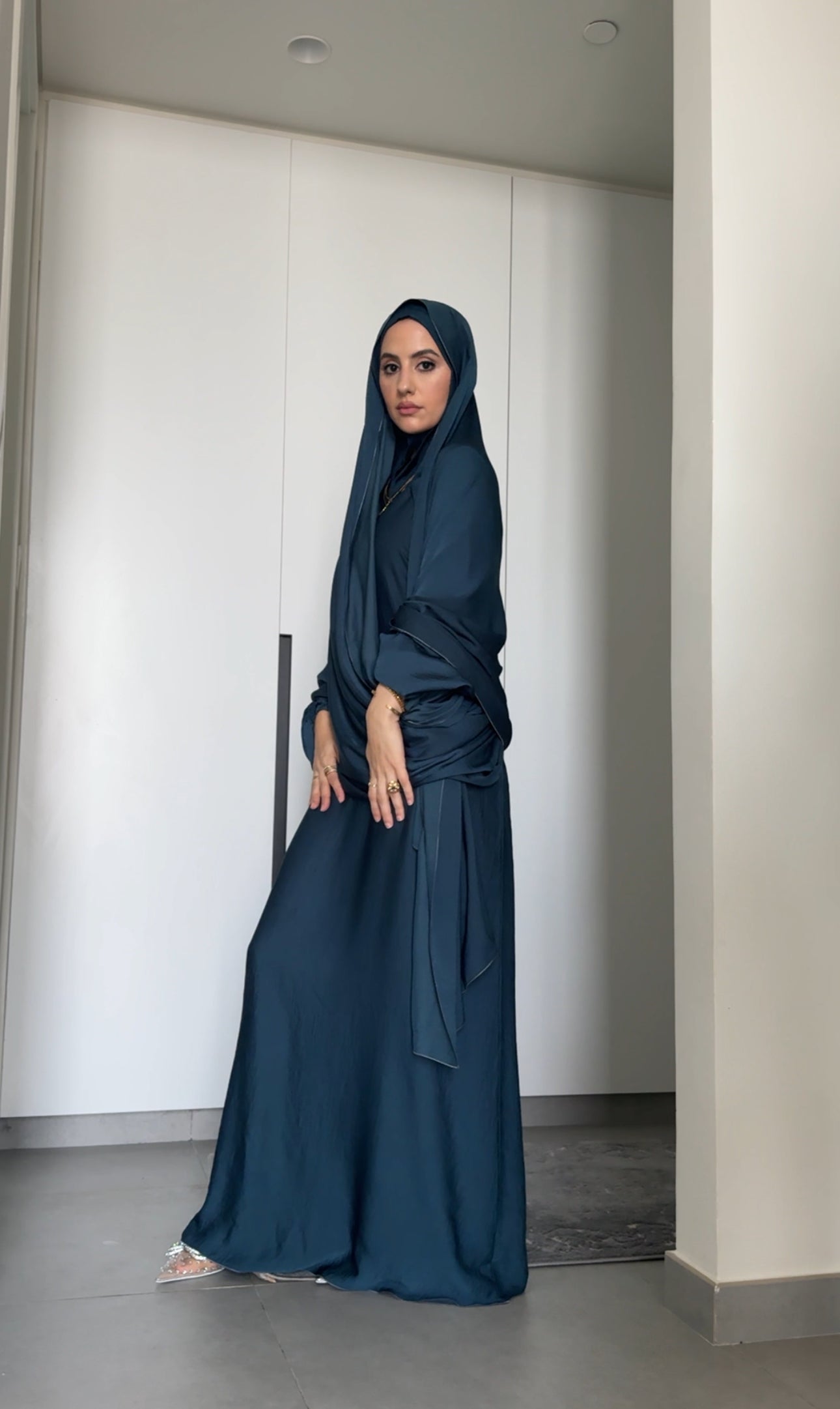 Prussian Blue Long Scarf Abayah