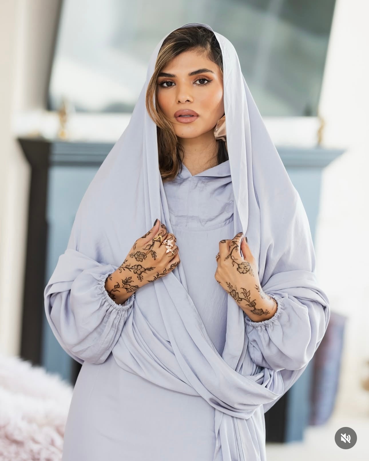 Light Grey Long Scarf Abayah