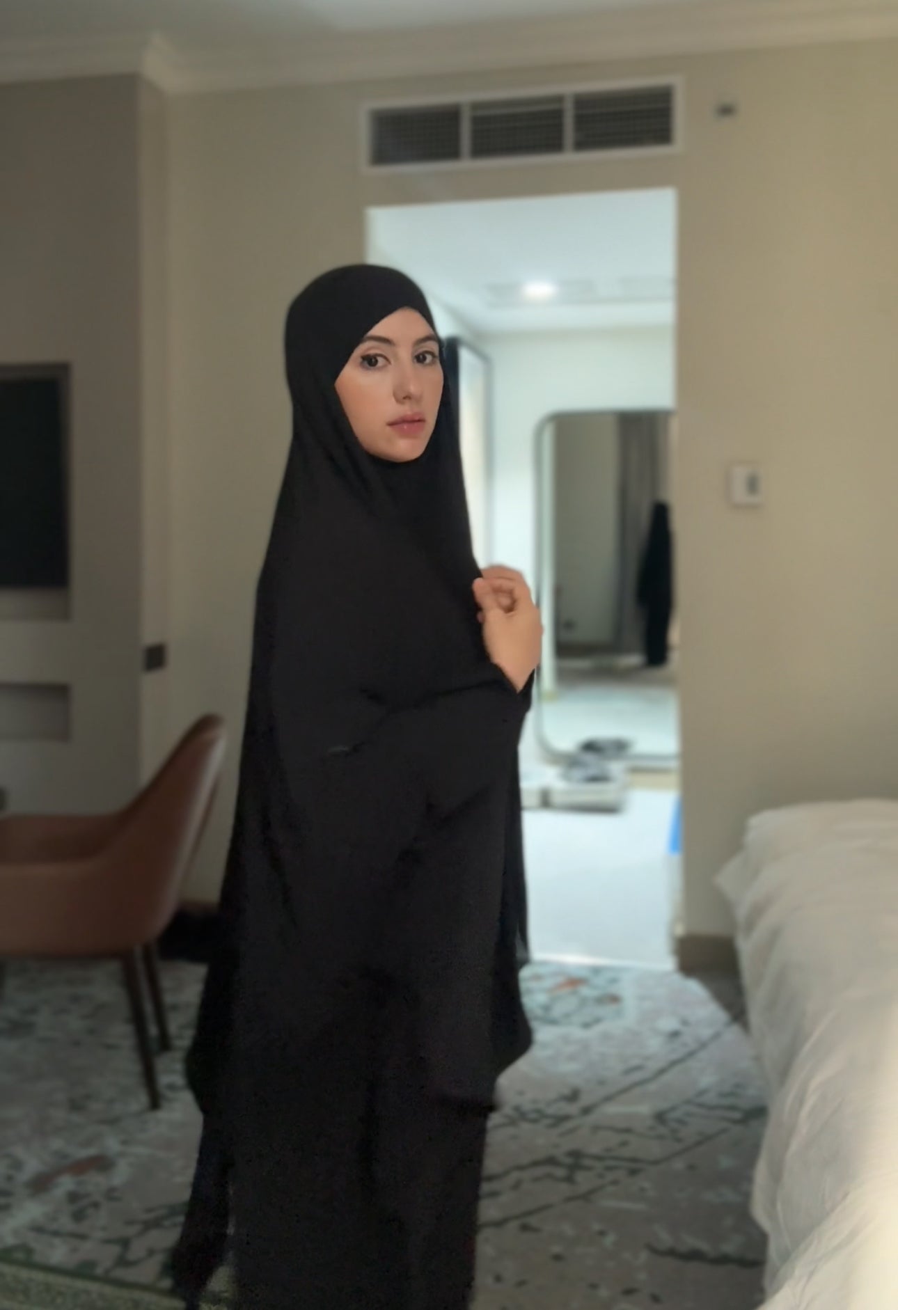 Two piece black Khimar