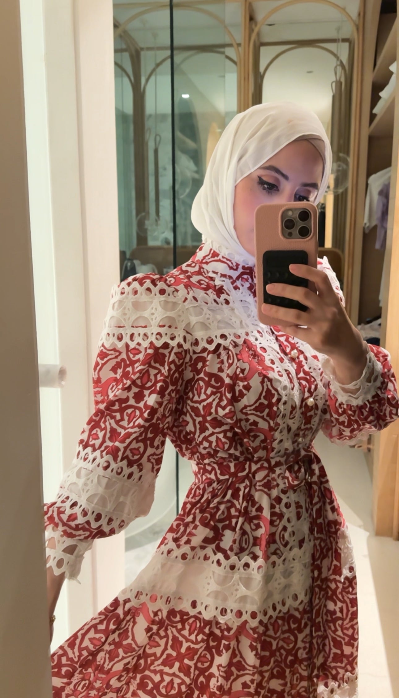 Red lace dress