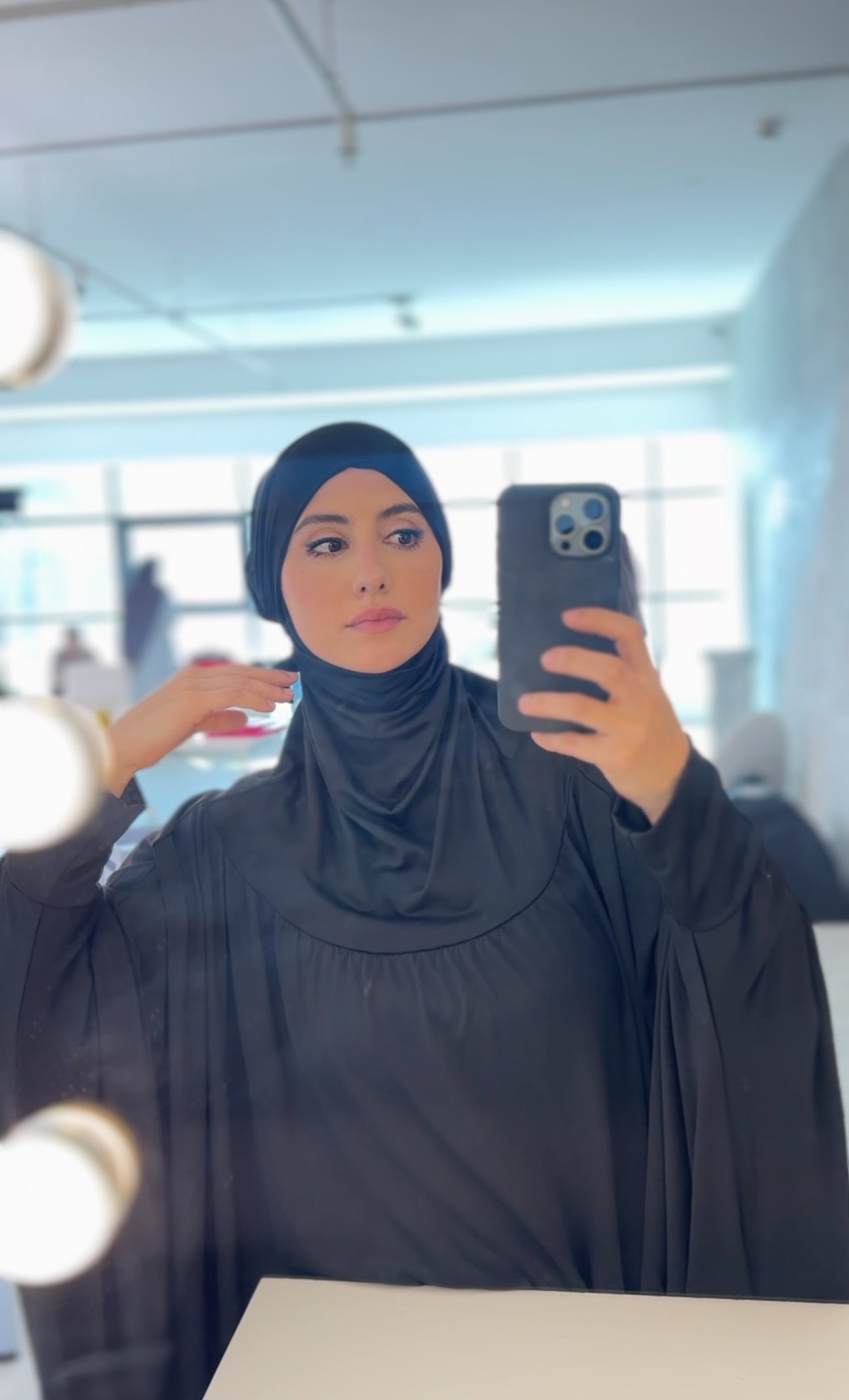Black burqa stretch fabric