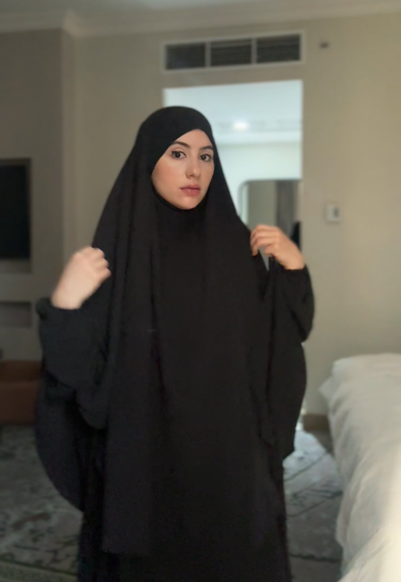 Two piece black Khimar