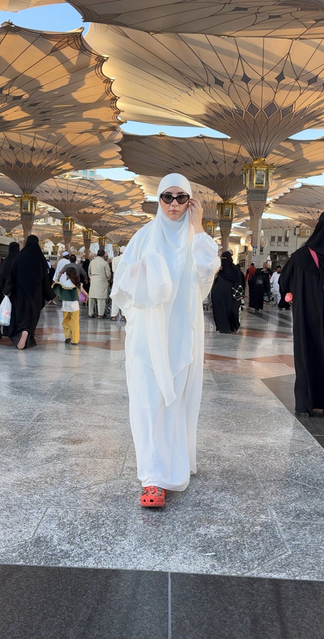 Two piece white Khimar
