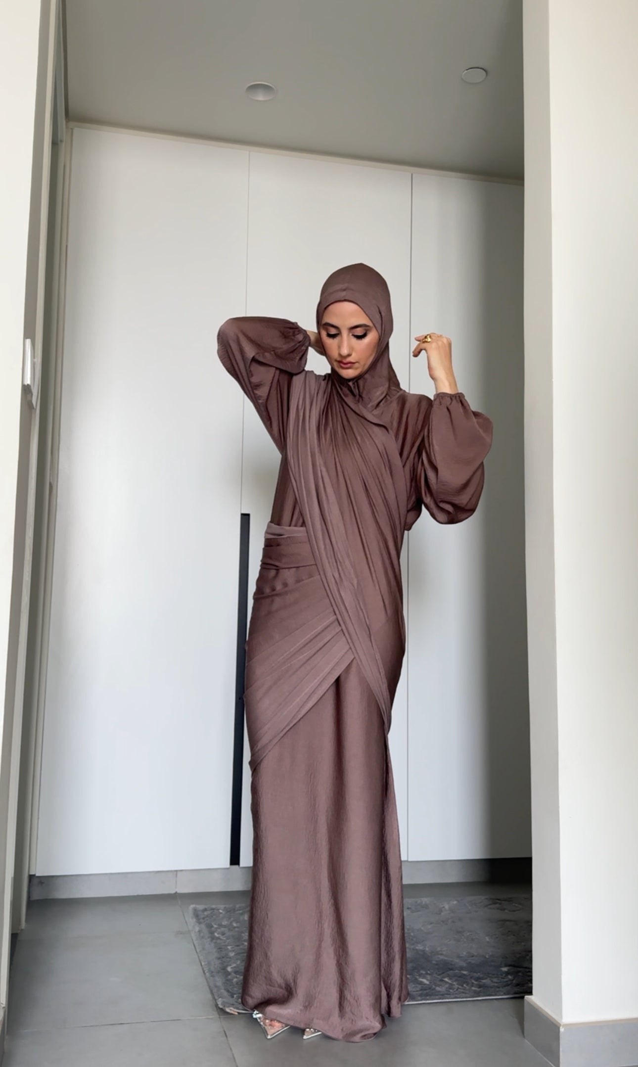 Warm Taupe Long Scarf Abayah