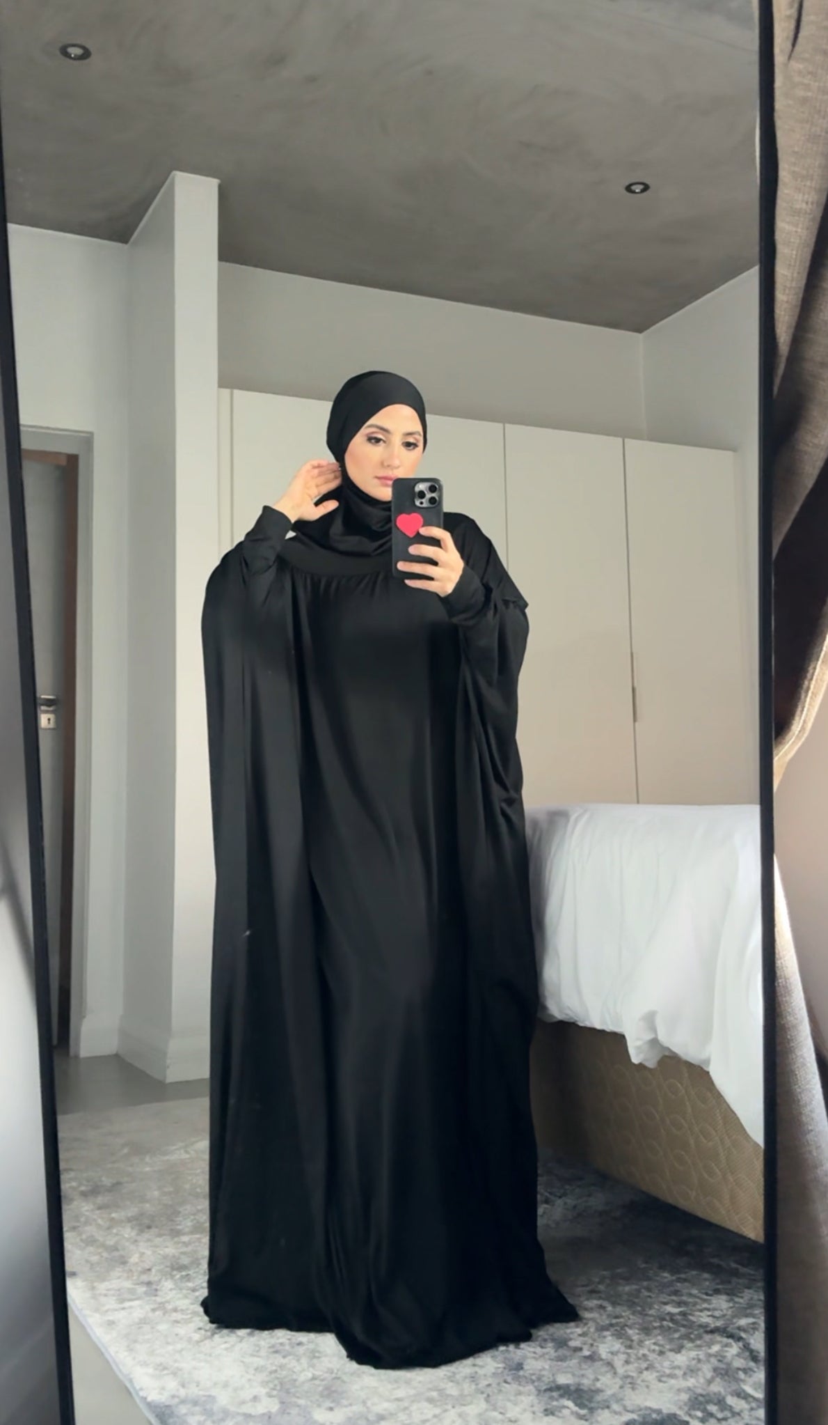 Black burqa stretch fabric