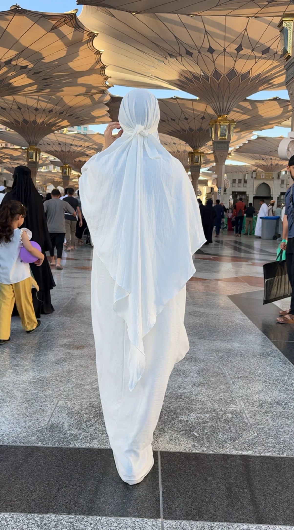 Two piece white Khimar