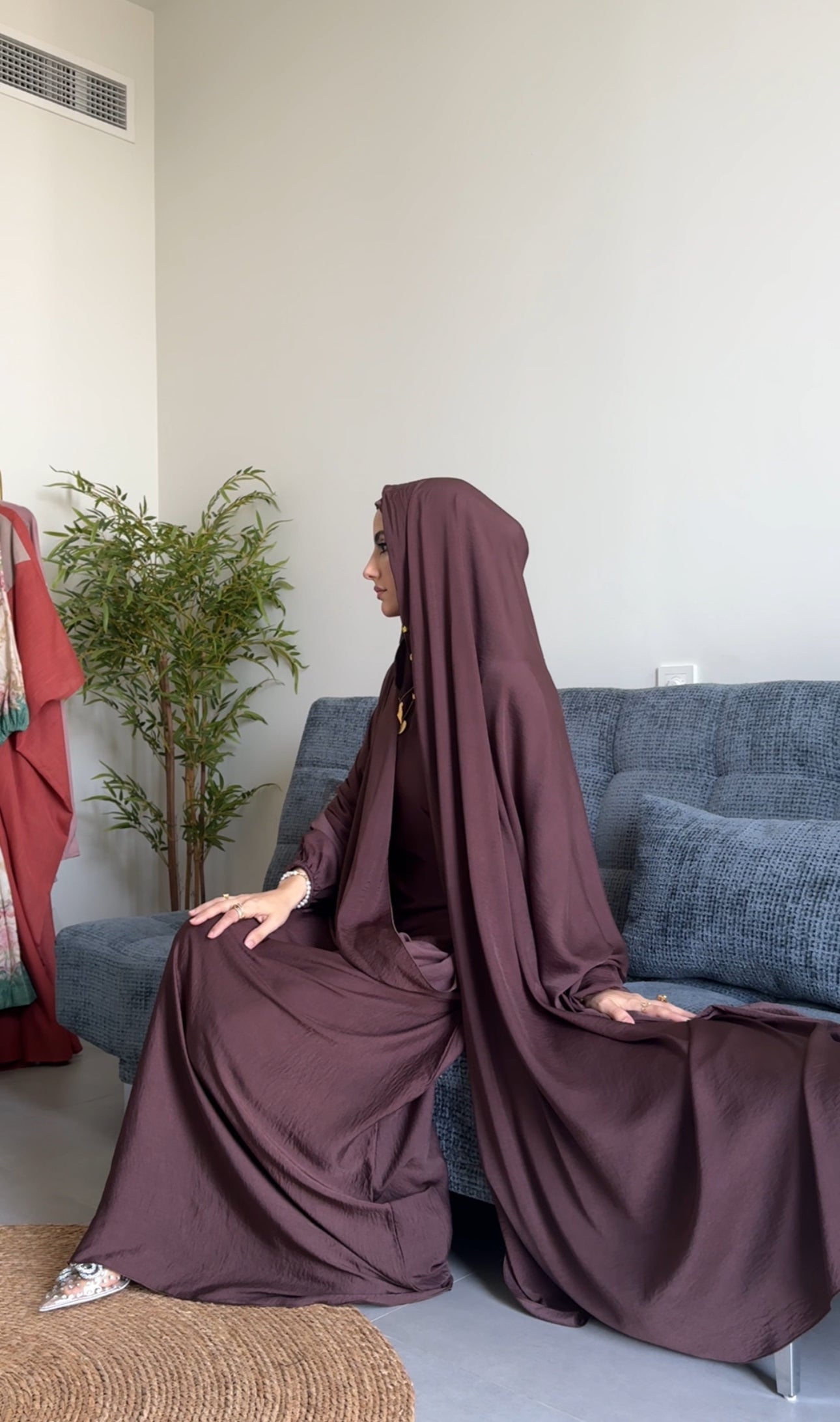 Anna Brown Long Scarf Abayah
