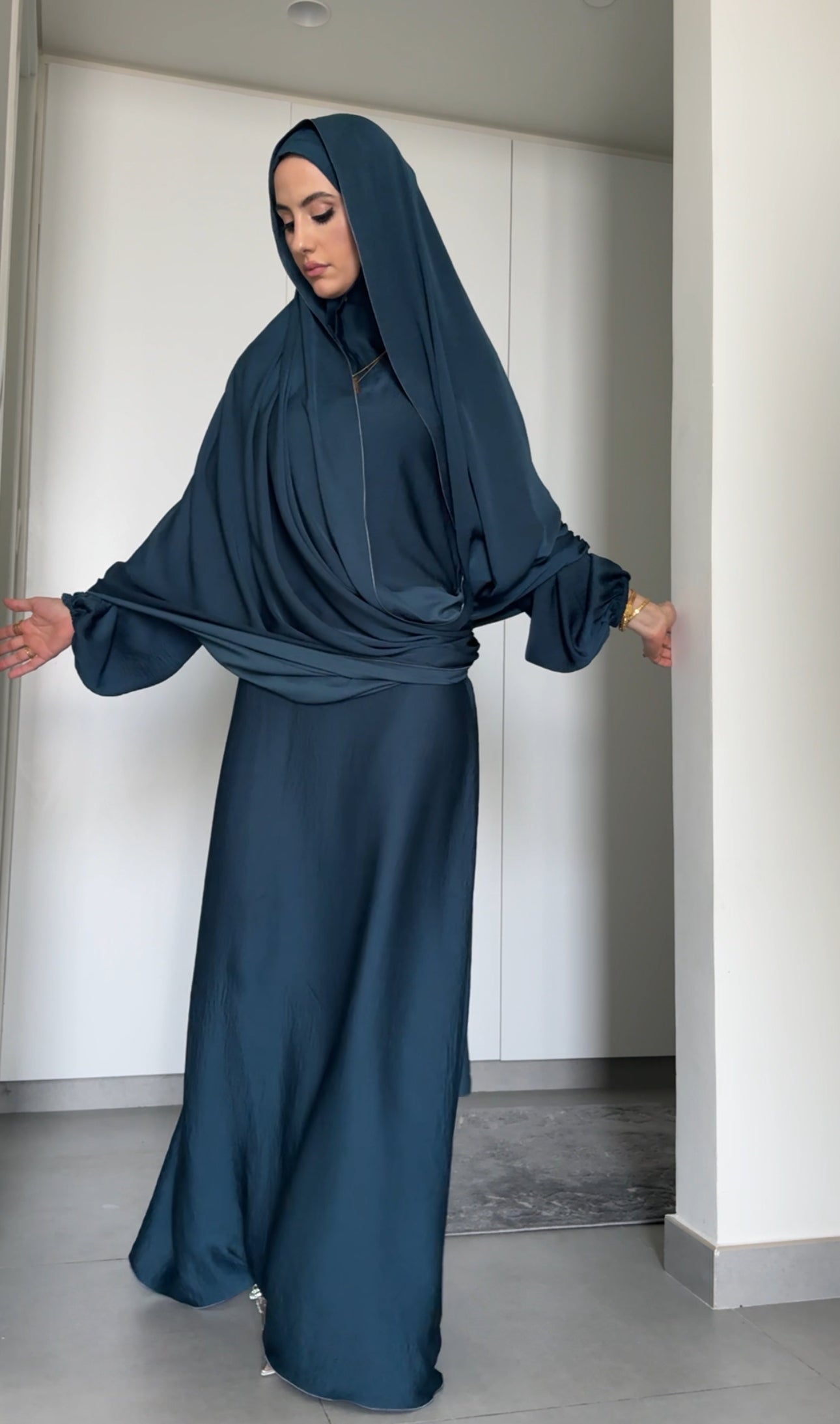 Prussian Blue Long Scarf Abayah