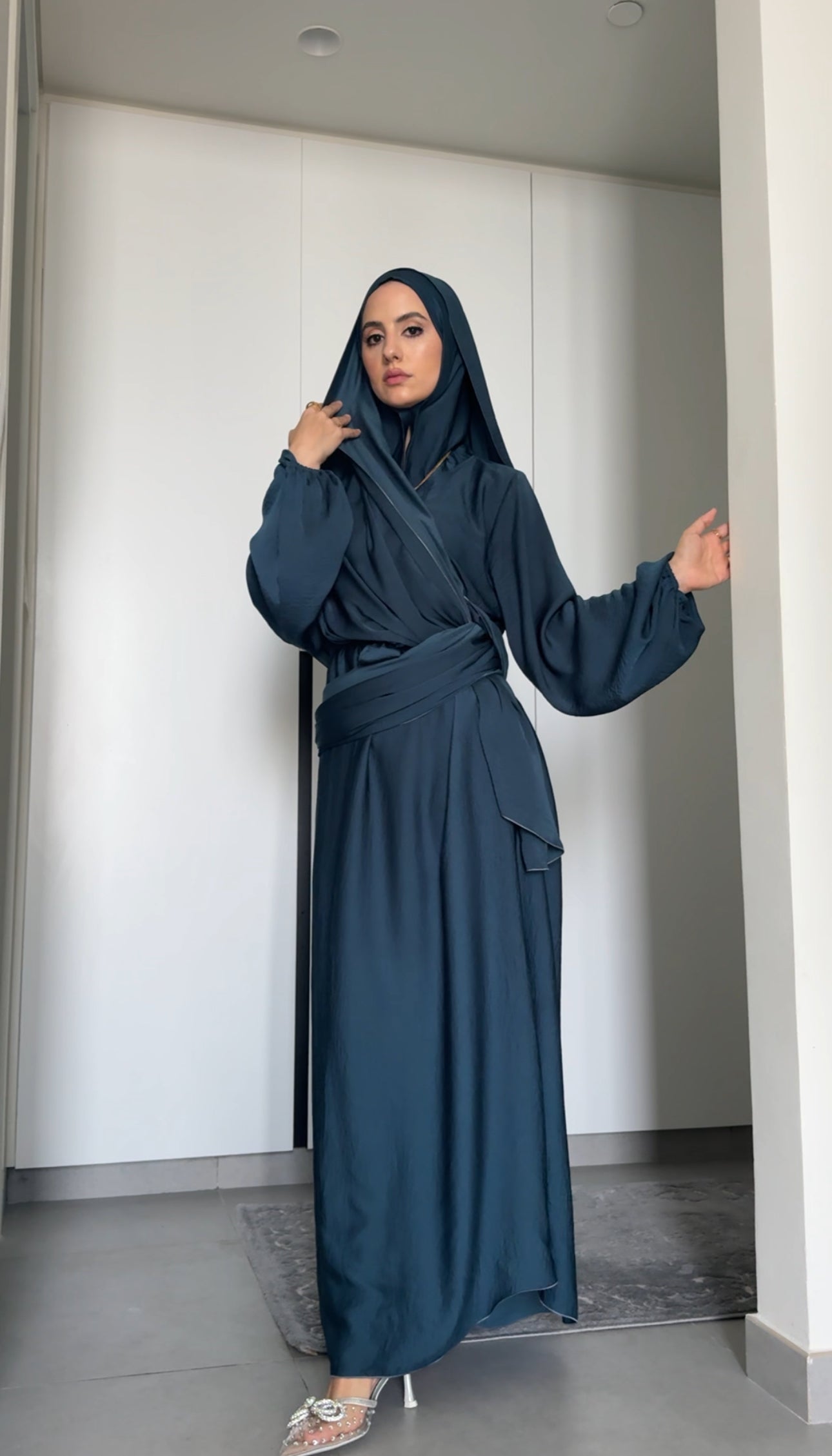 Prussian Blue Long Scarf Abayah