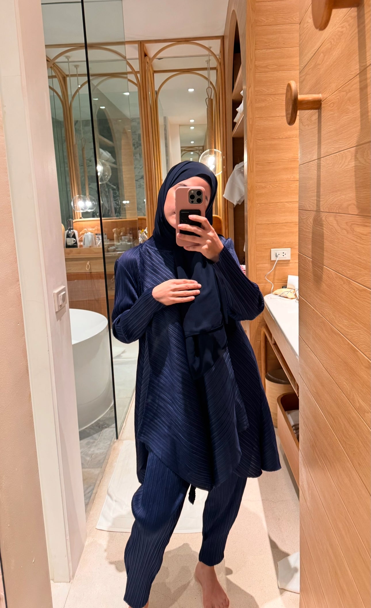 Navy pleat set