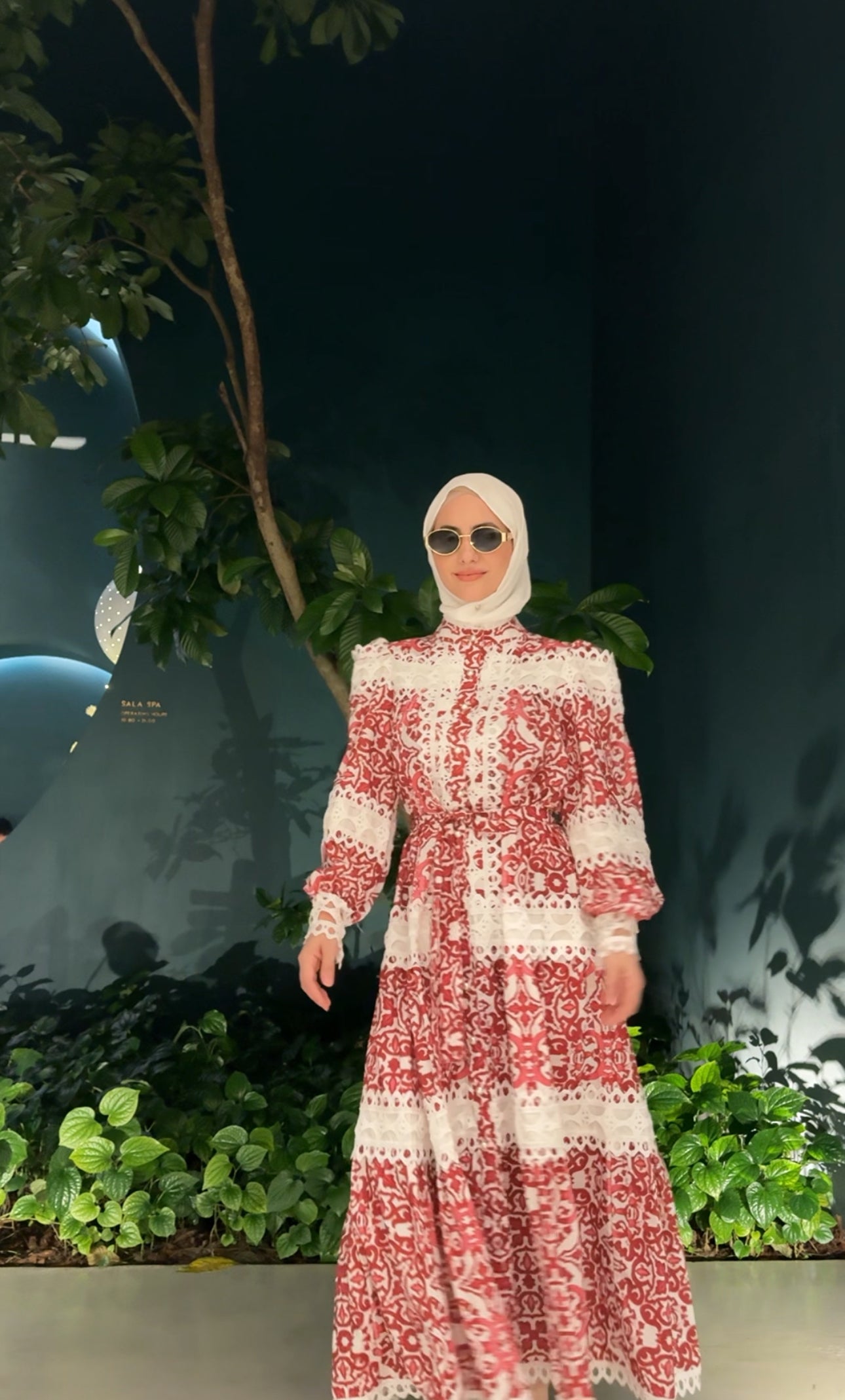 Red lace dress