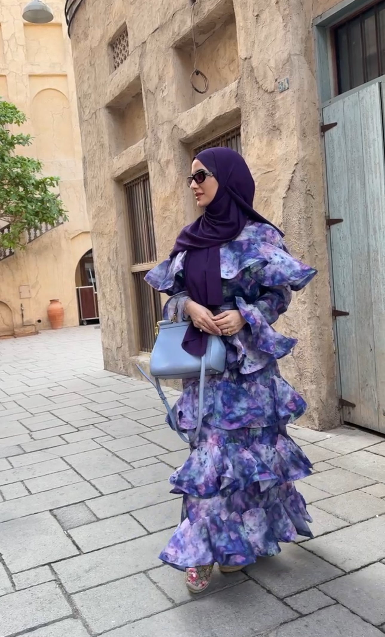 Purple layered dress