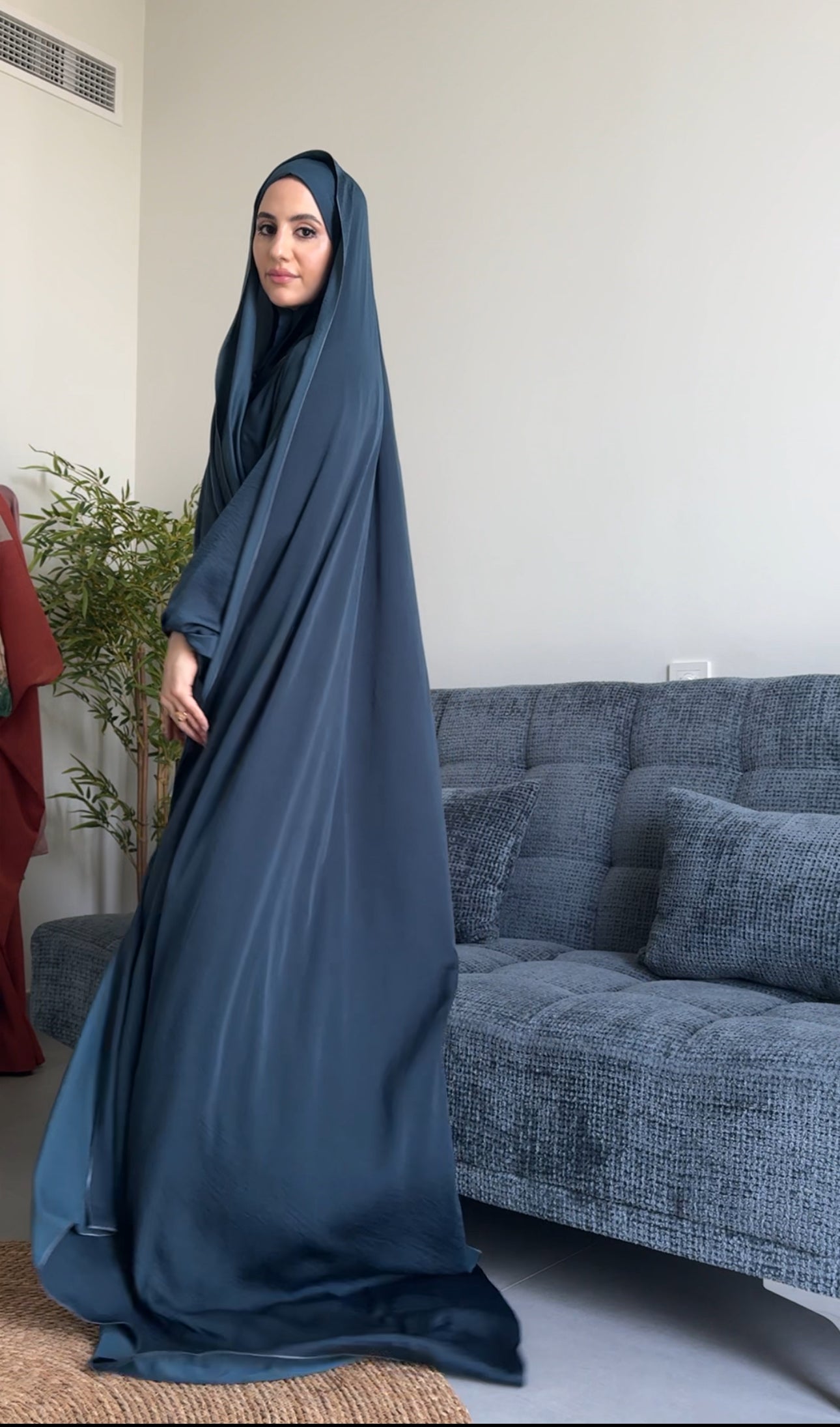 Prussian Blue Long Scarf Abayah
