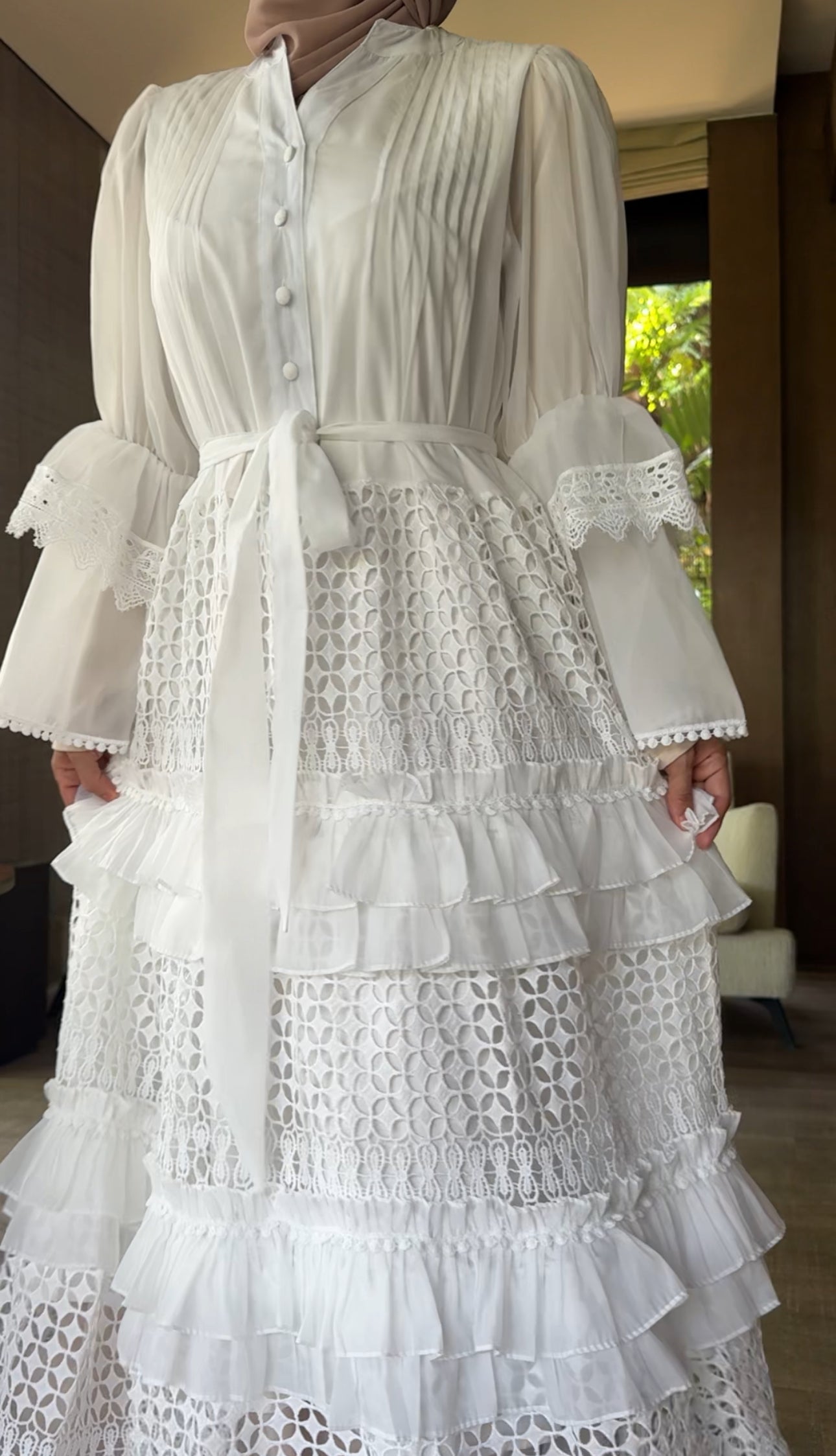 White lace dress