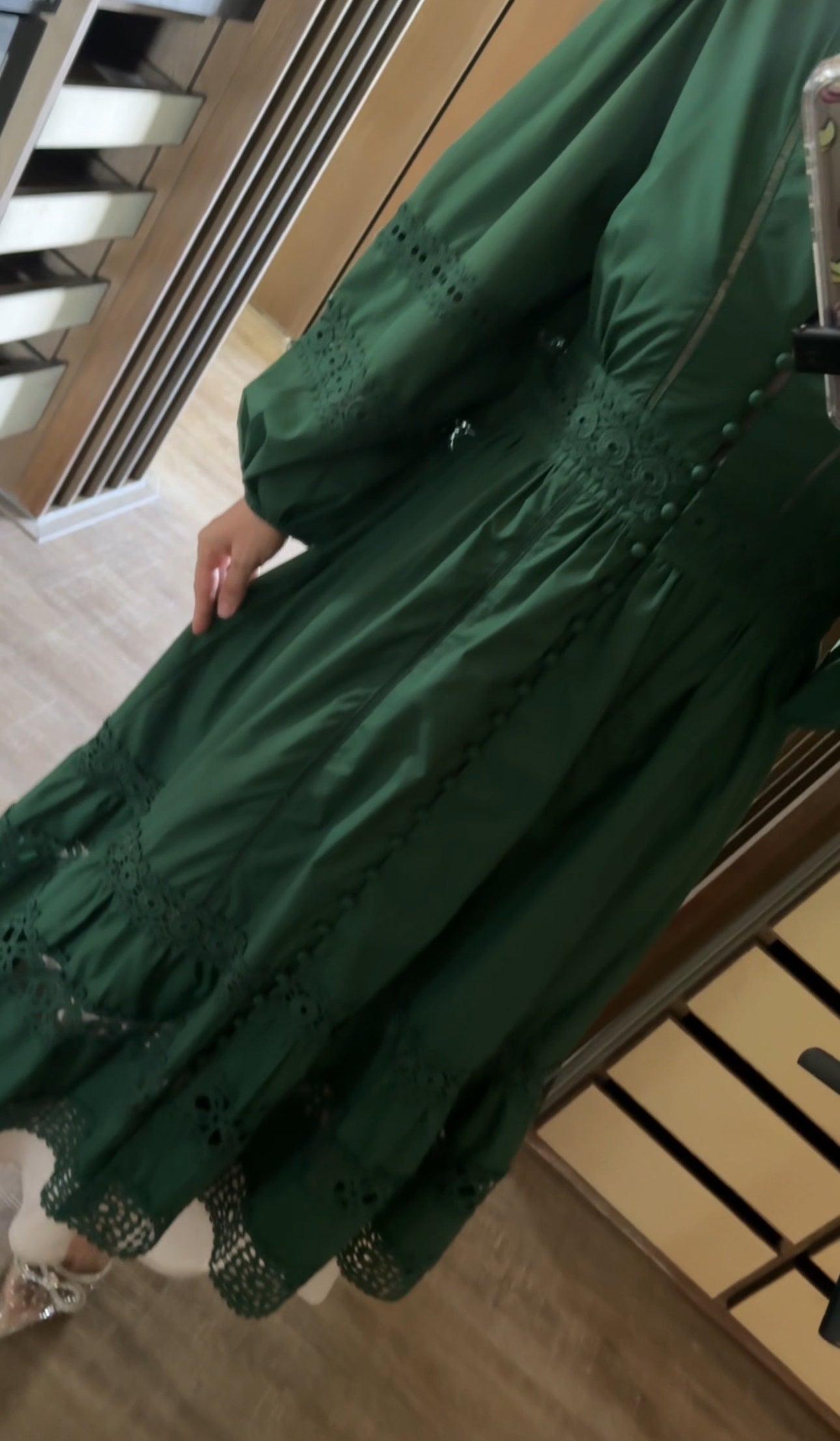 Green lace dress