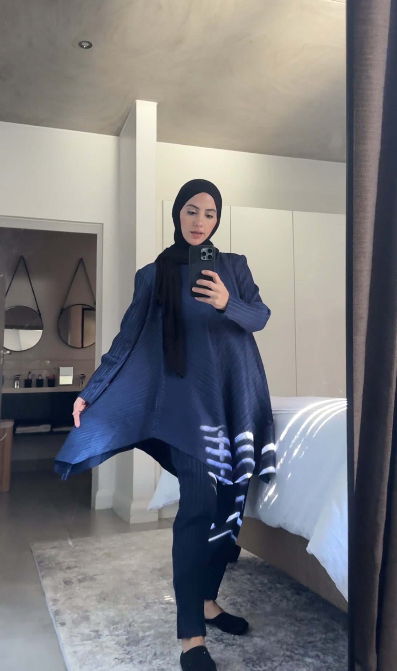 Navy pleat set