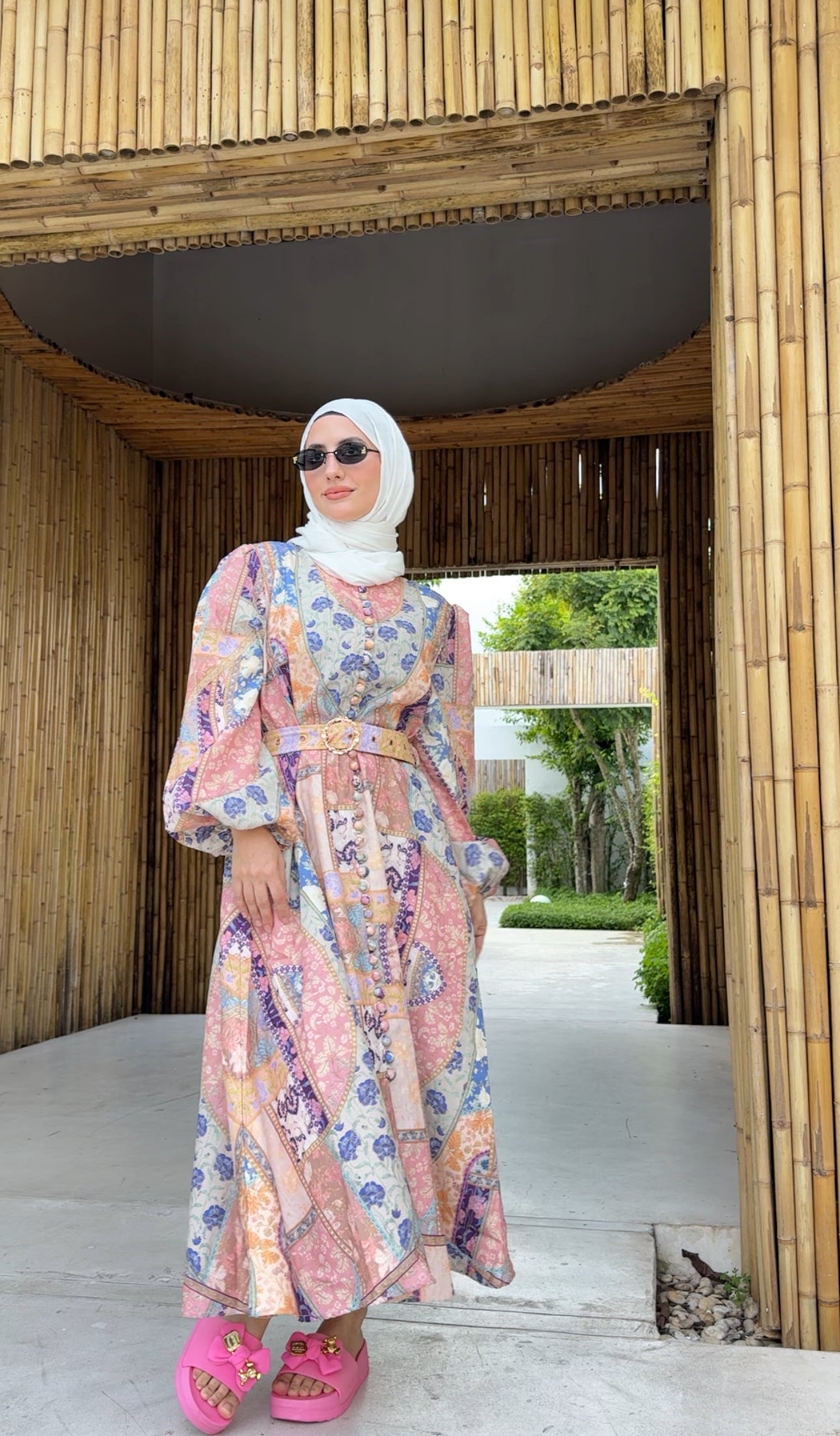Coral, blue and other colours Eid dress