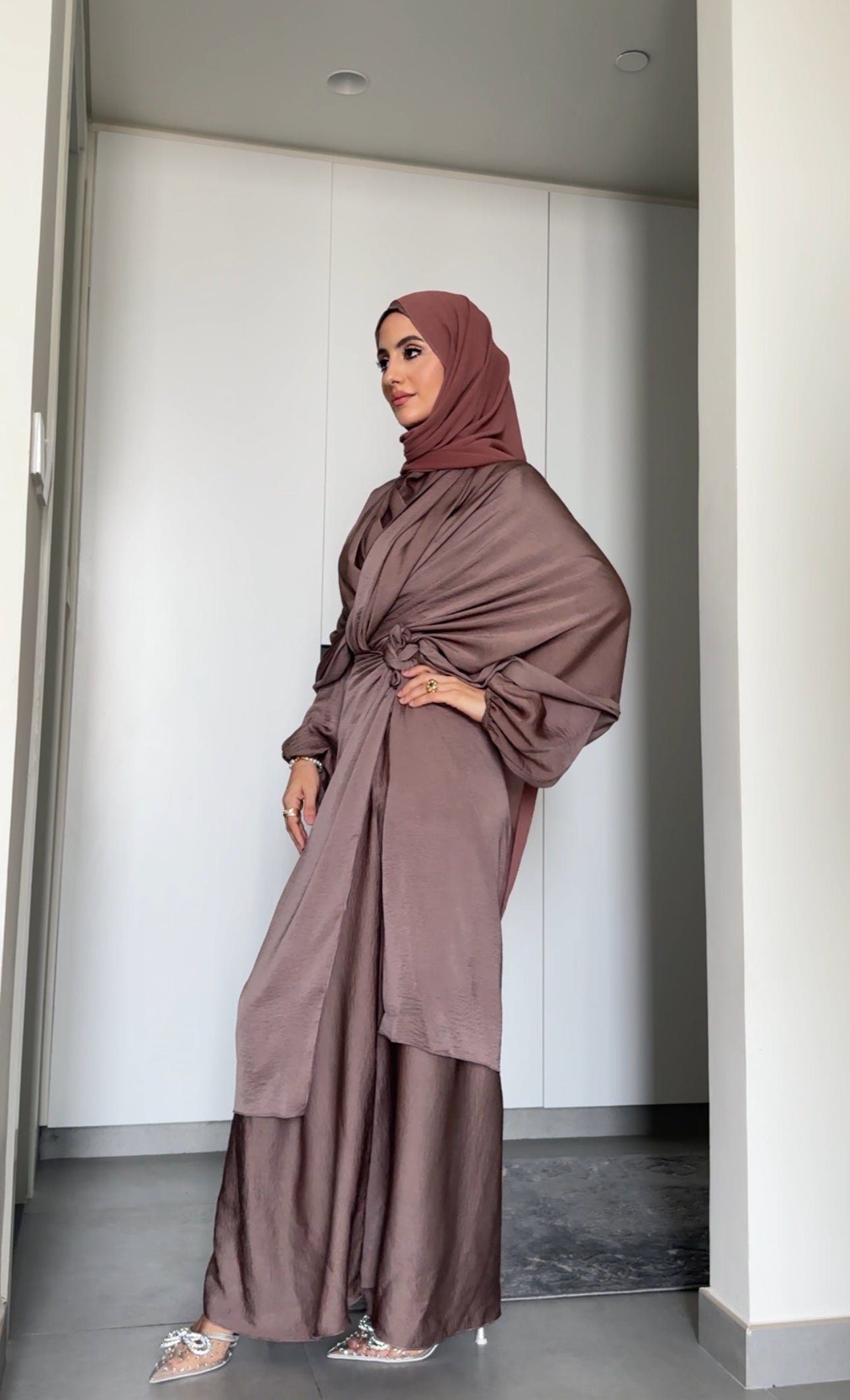 Warm Taupe Long Scarf Abayah