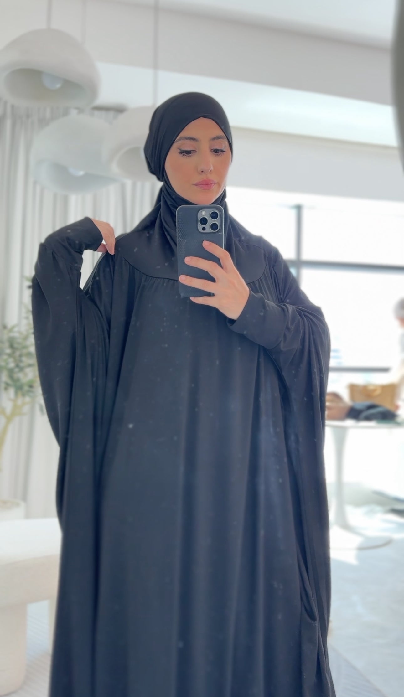 Black burqa stretch fabric