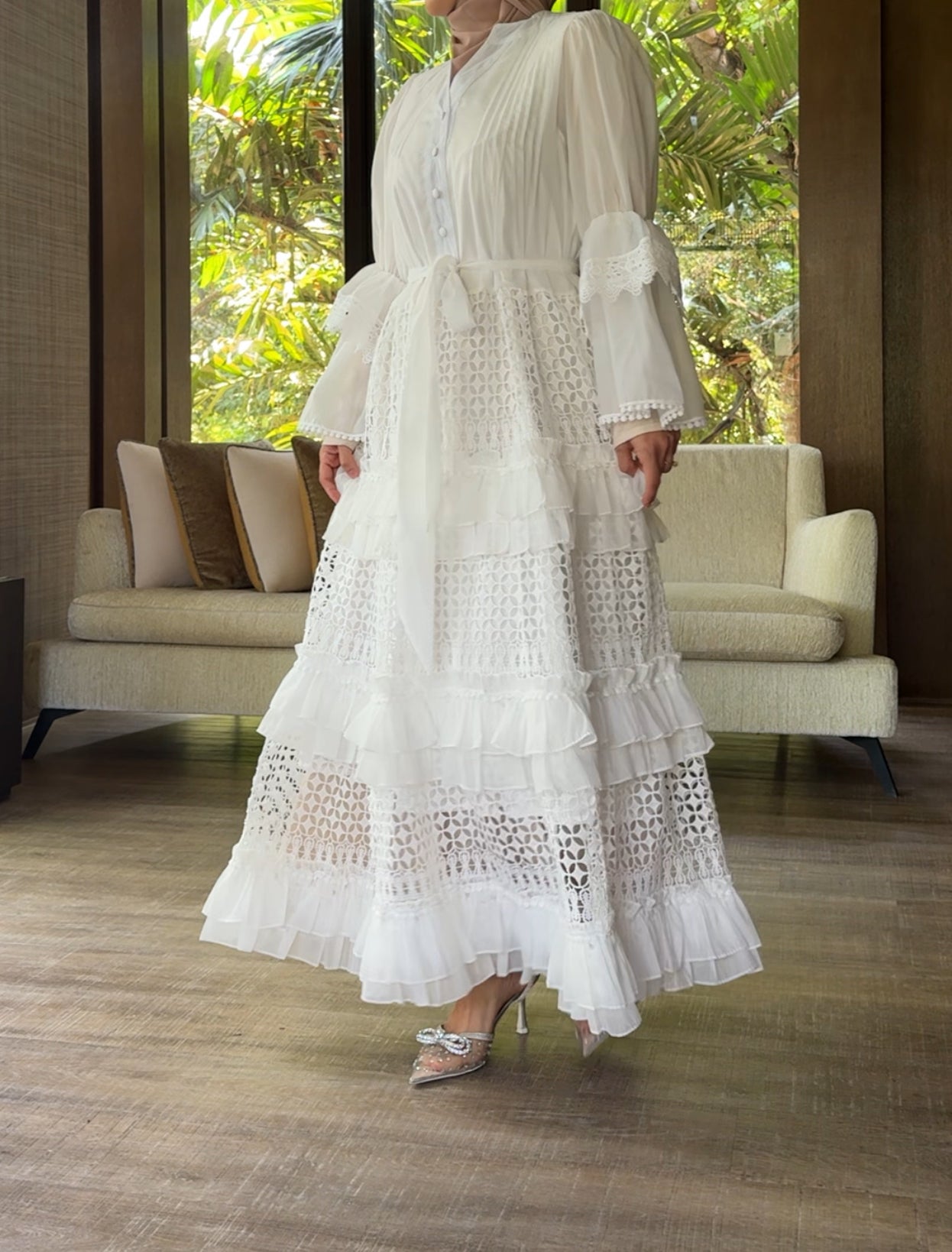 White lace dress
