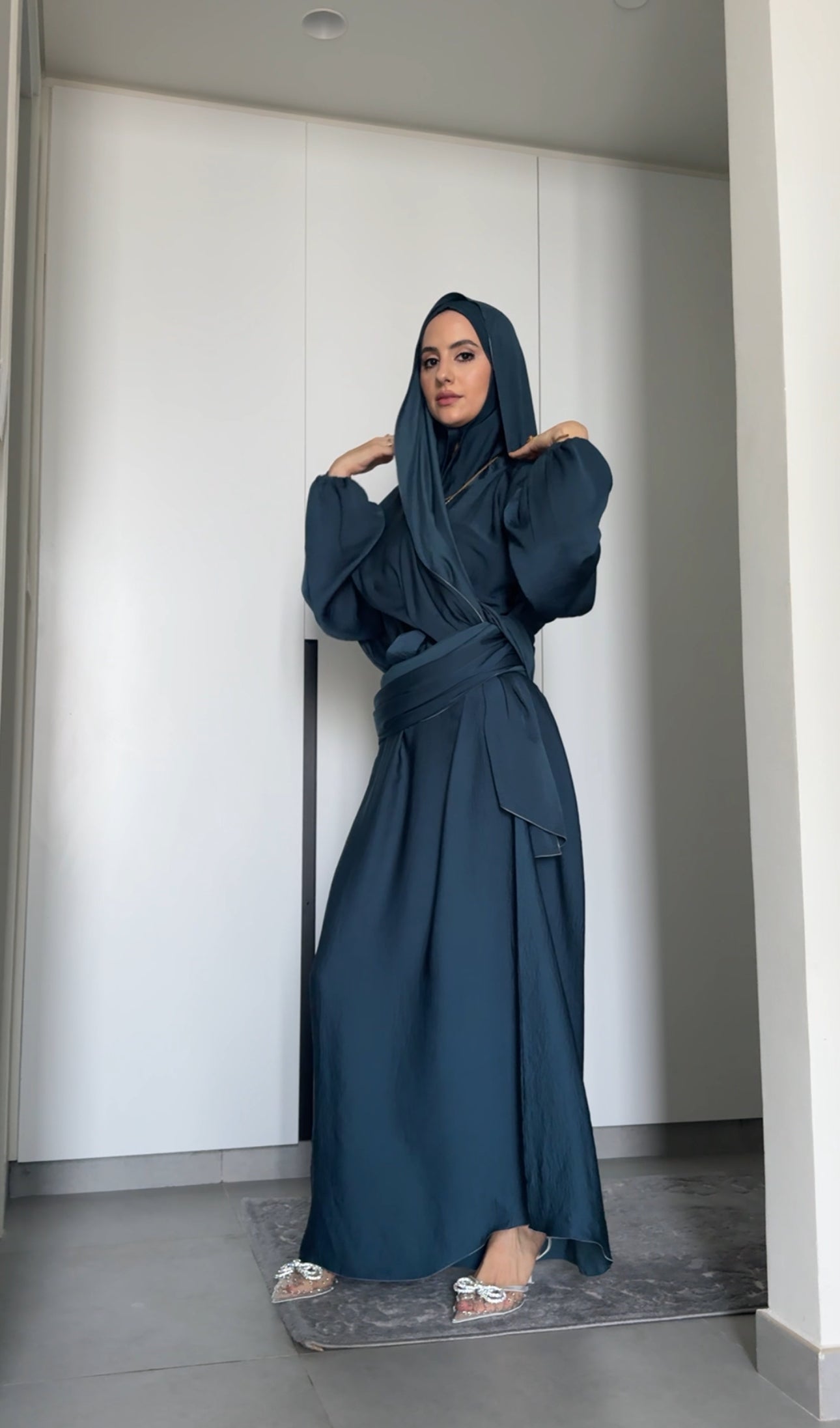 Prussian Blue Long Scarf Abayah