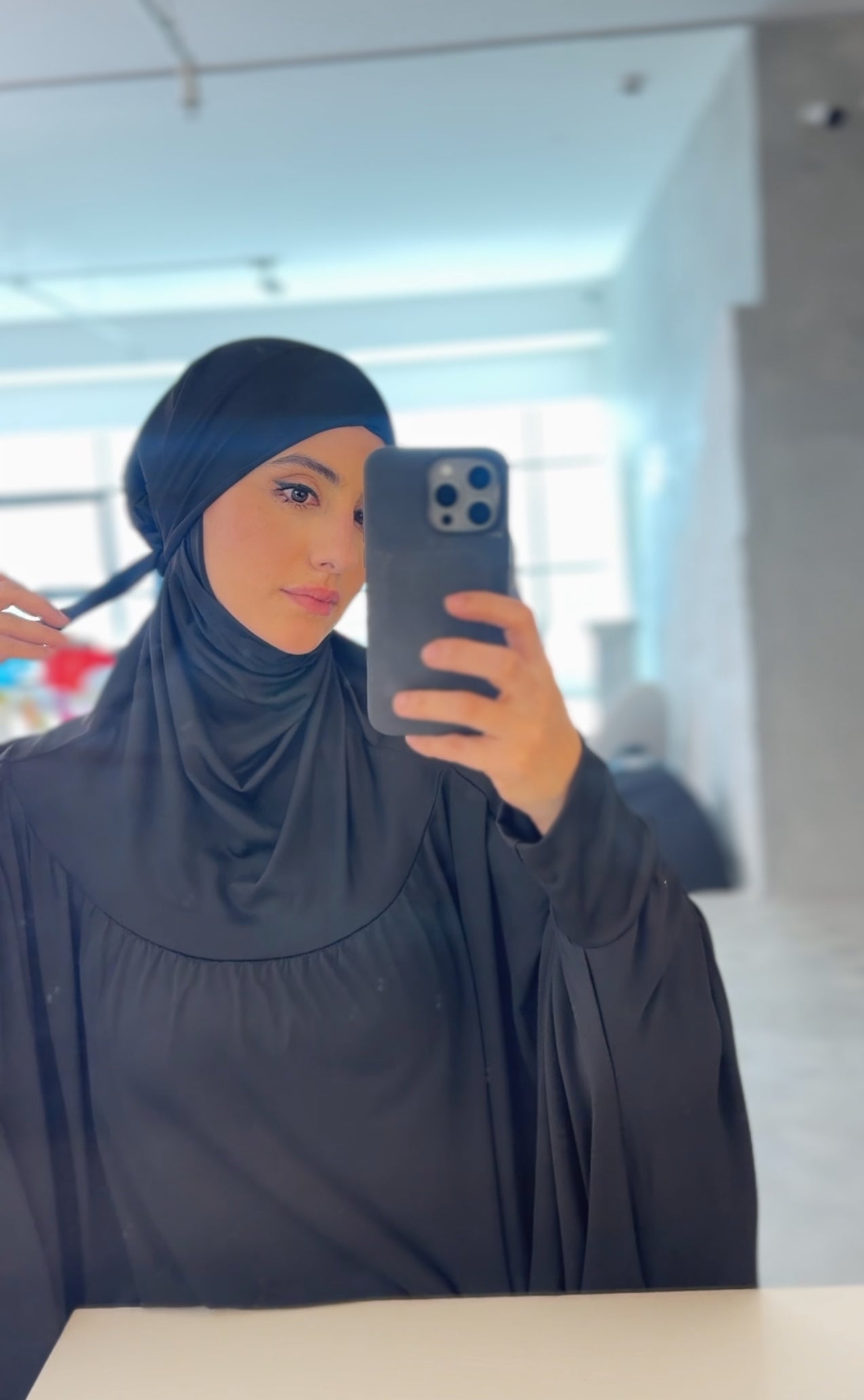 Black burqa stretch fabric