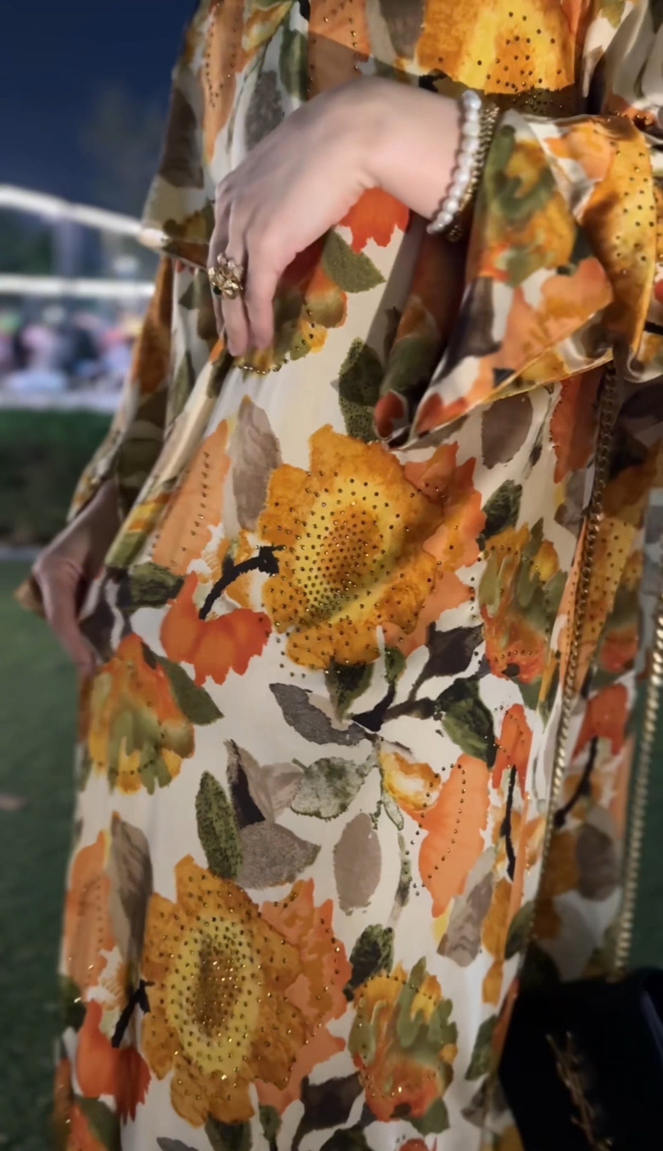 Orange 🍊 floral Abayah with matching scarf