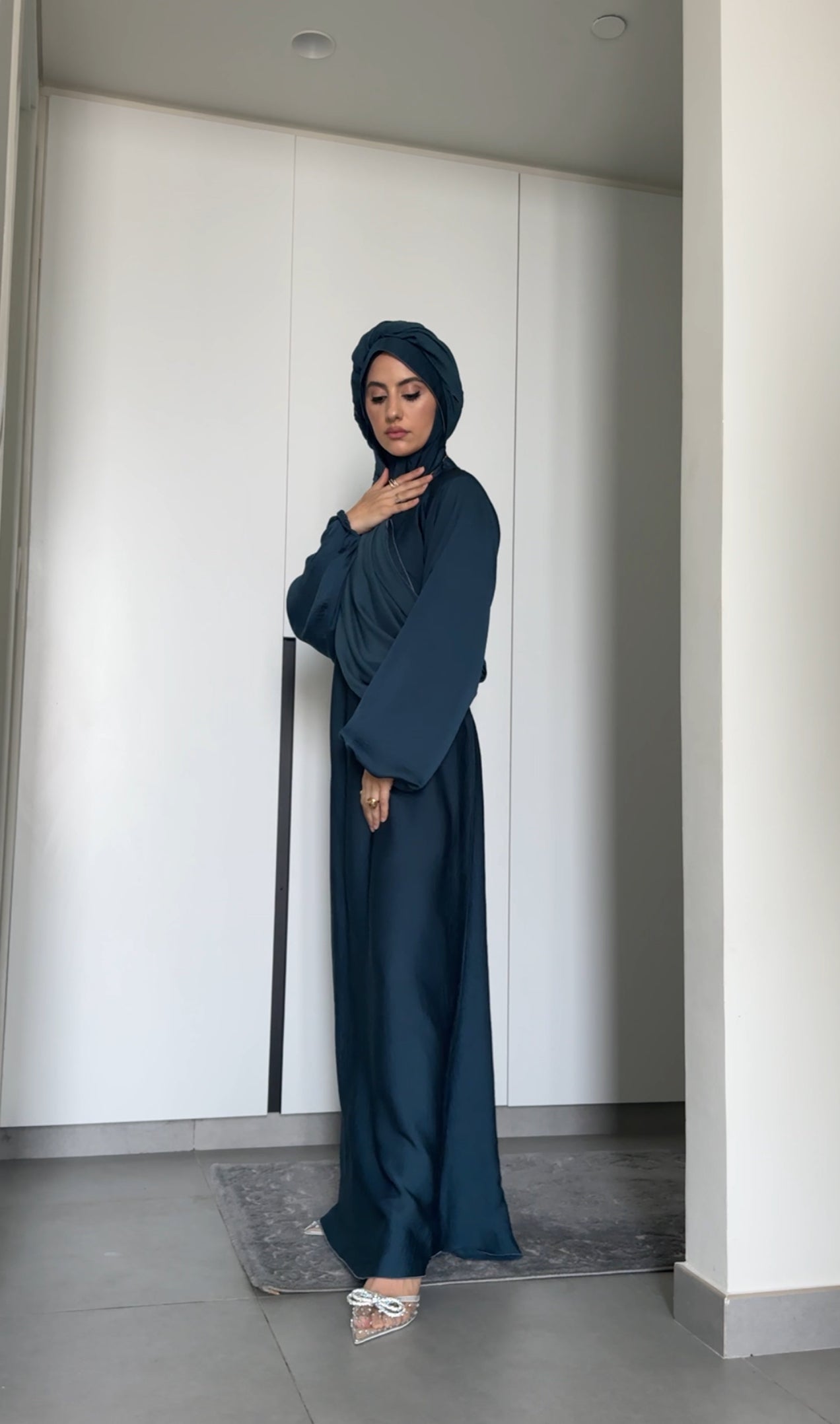 Prussian Blue Long Scarf Abayah
