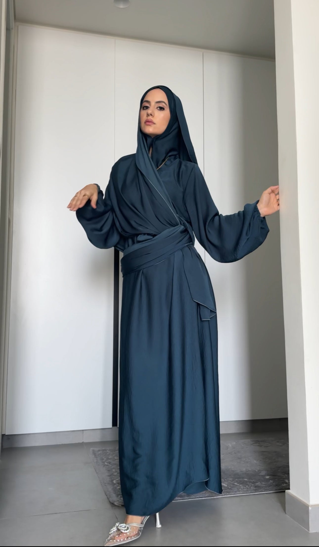 Prussian Blue Long Scarf Abayah