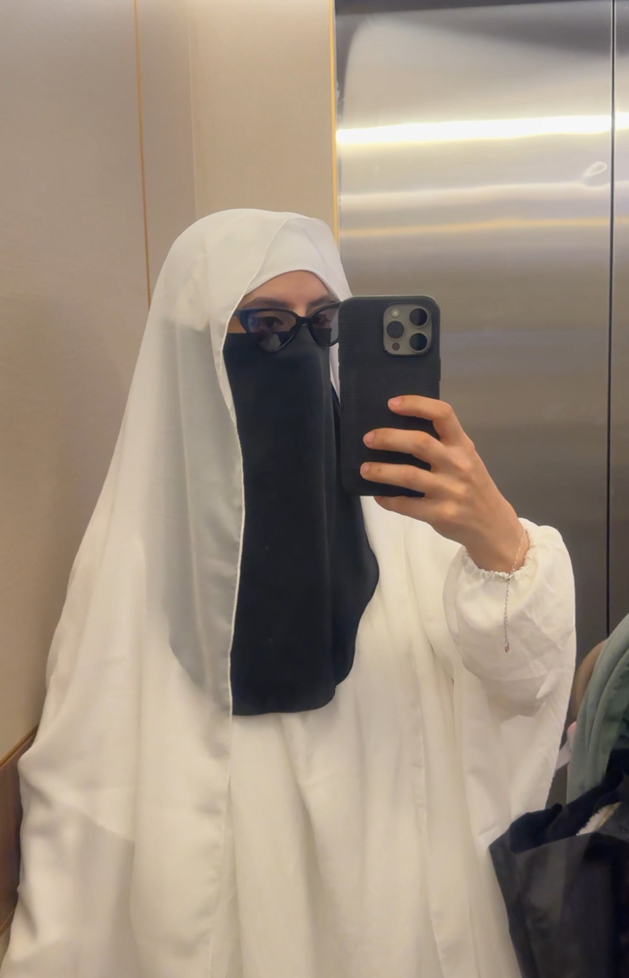 Two piece white Khimar