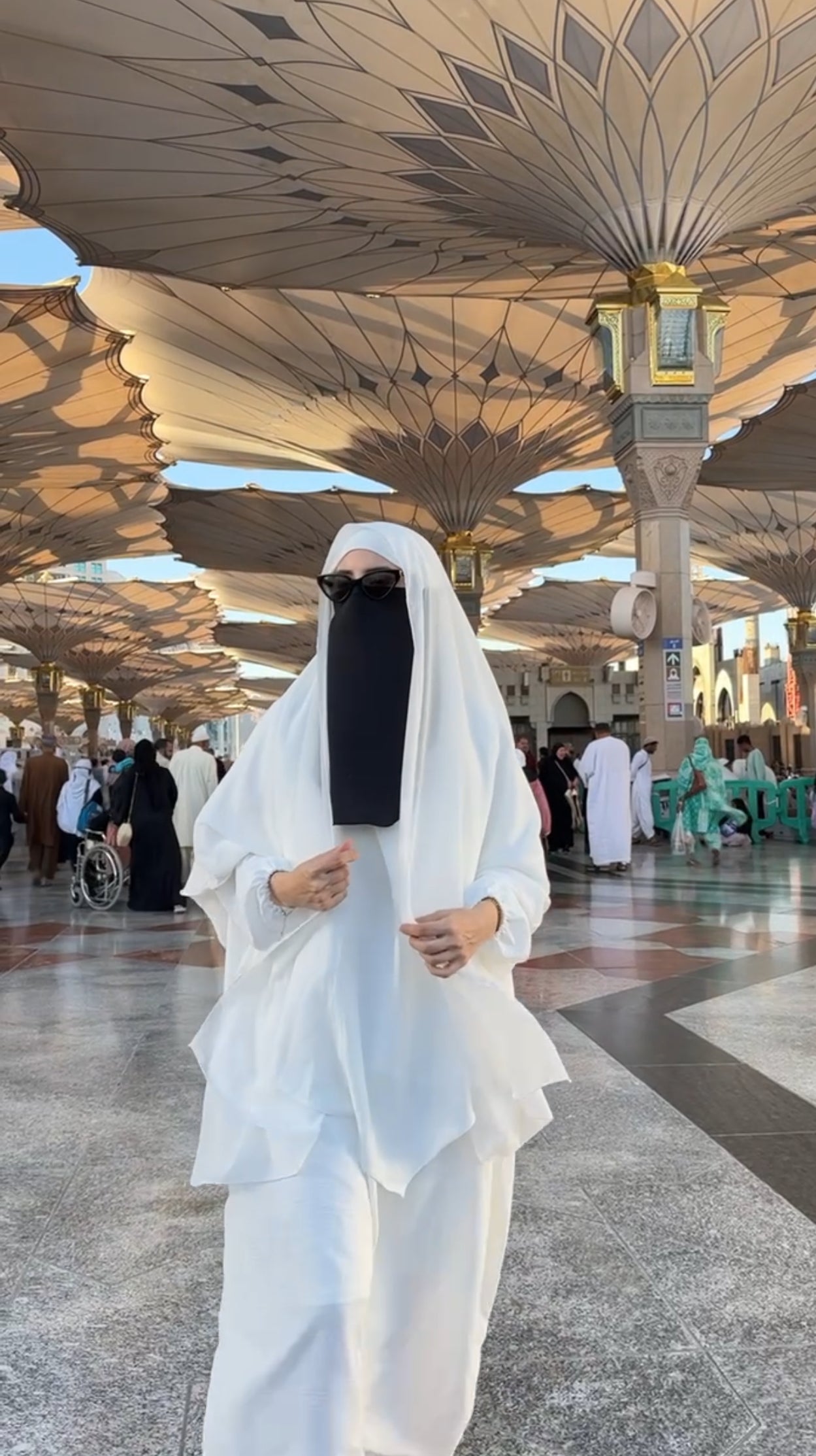 Two piece white Khimar