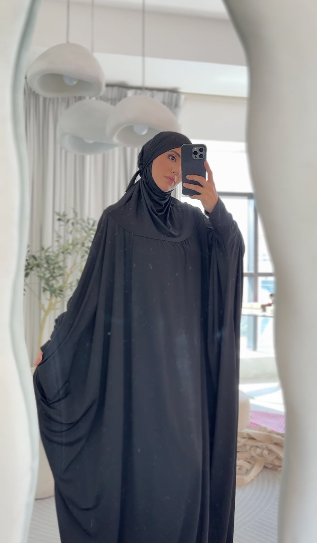 Black burqa stretch fabric
