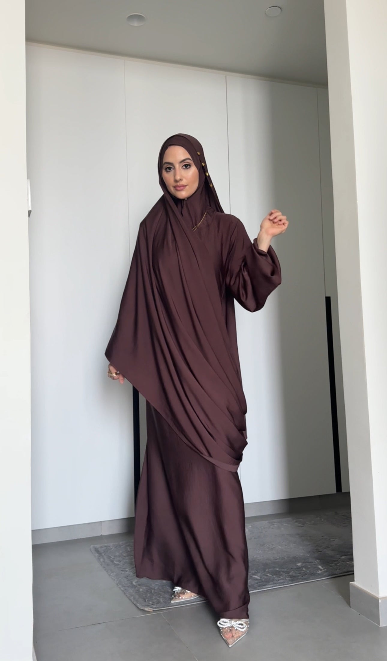 Anna Brown Long Scarf Abayah