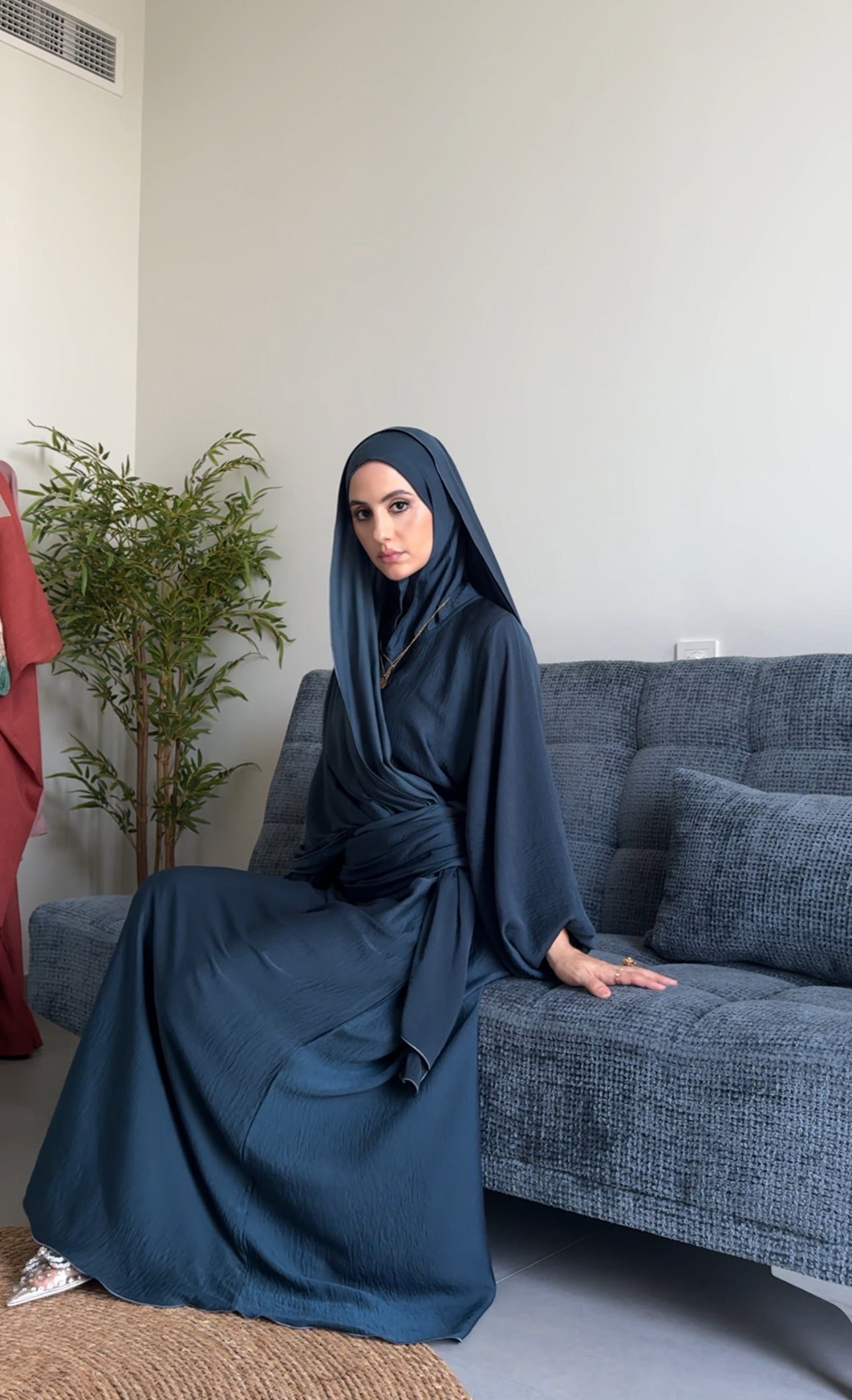 Prussian Blue Long Scarf Abayah