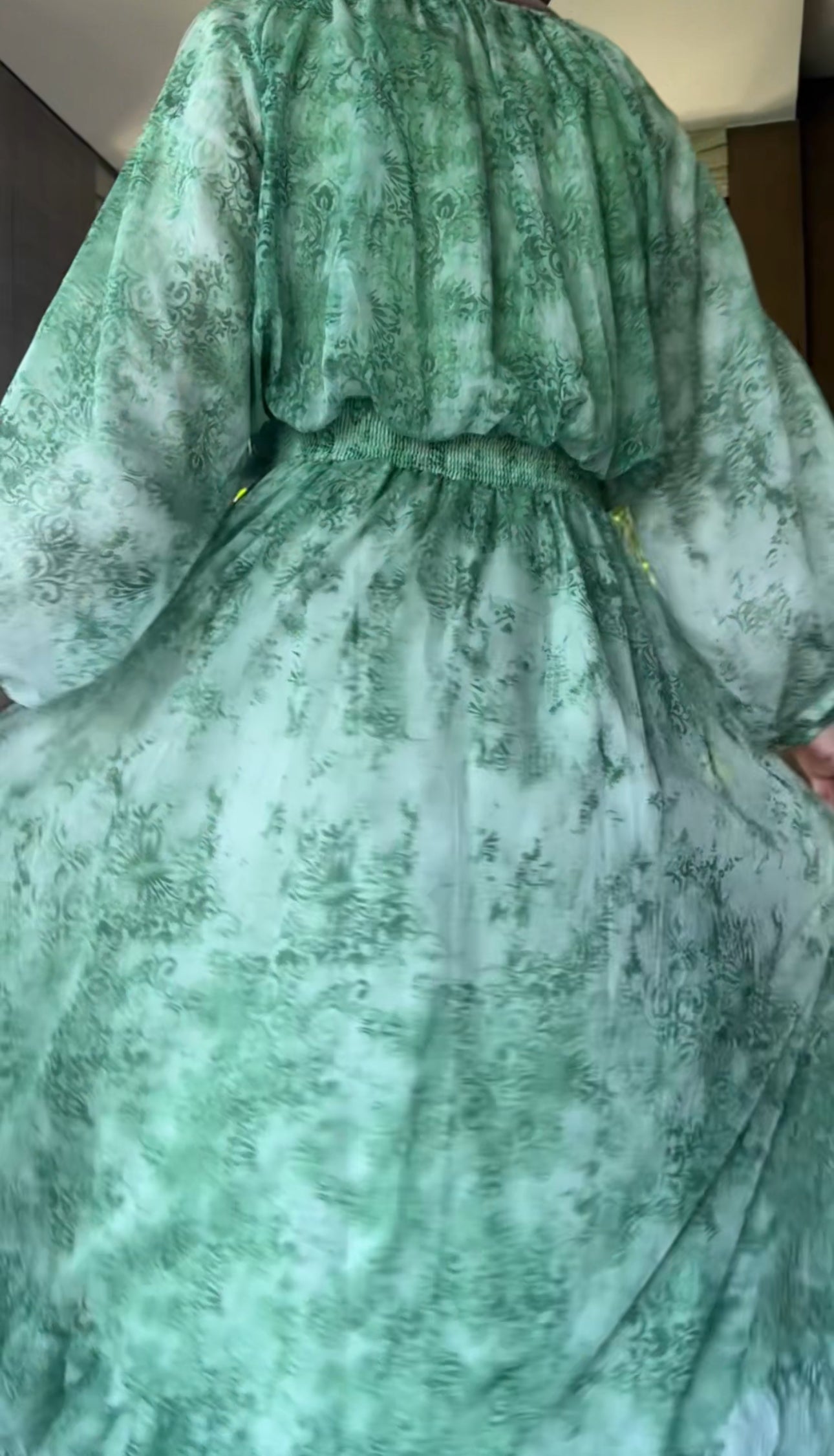 Green flow dress
