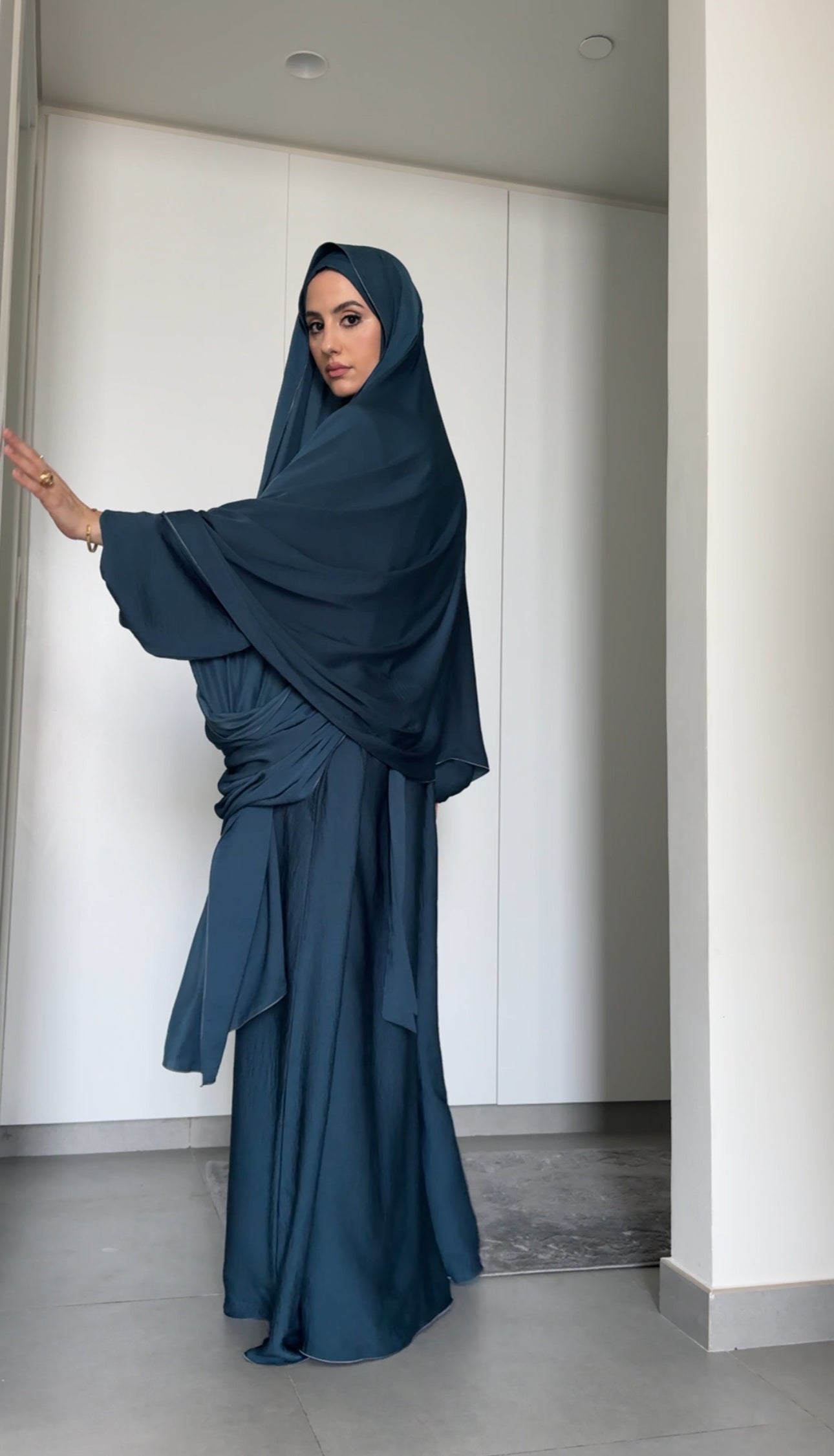 Prussian Blue Long Scarf Abayah