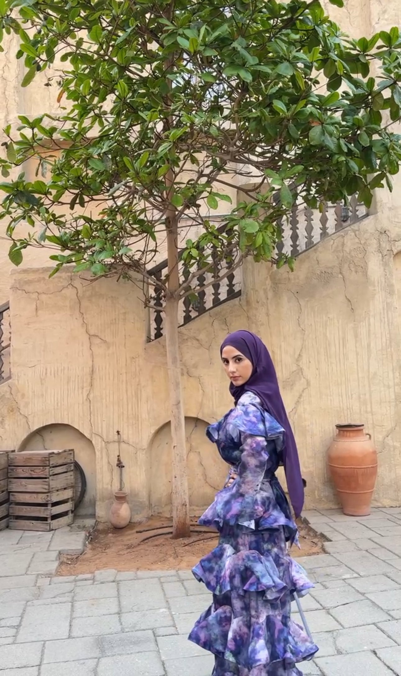 Purple layered dress