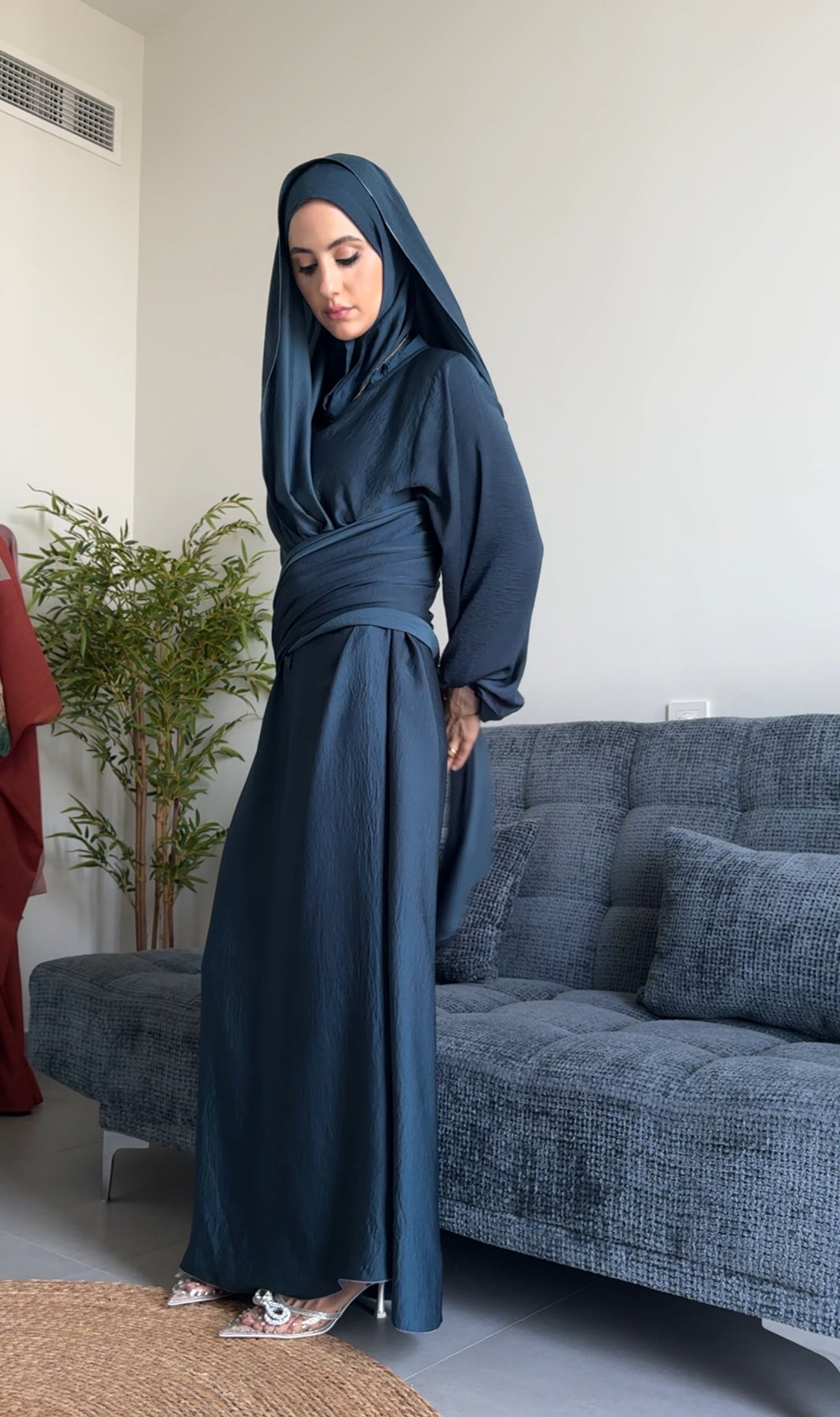 Prussian Blue Long Scarf Abayah