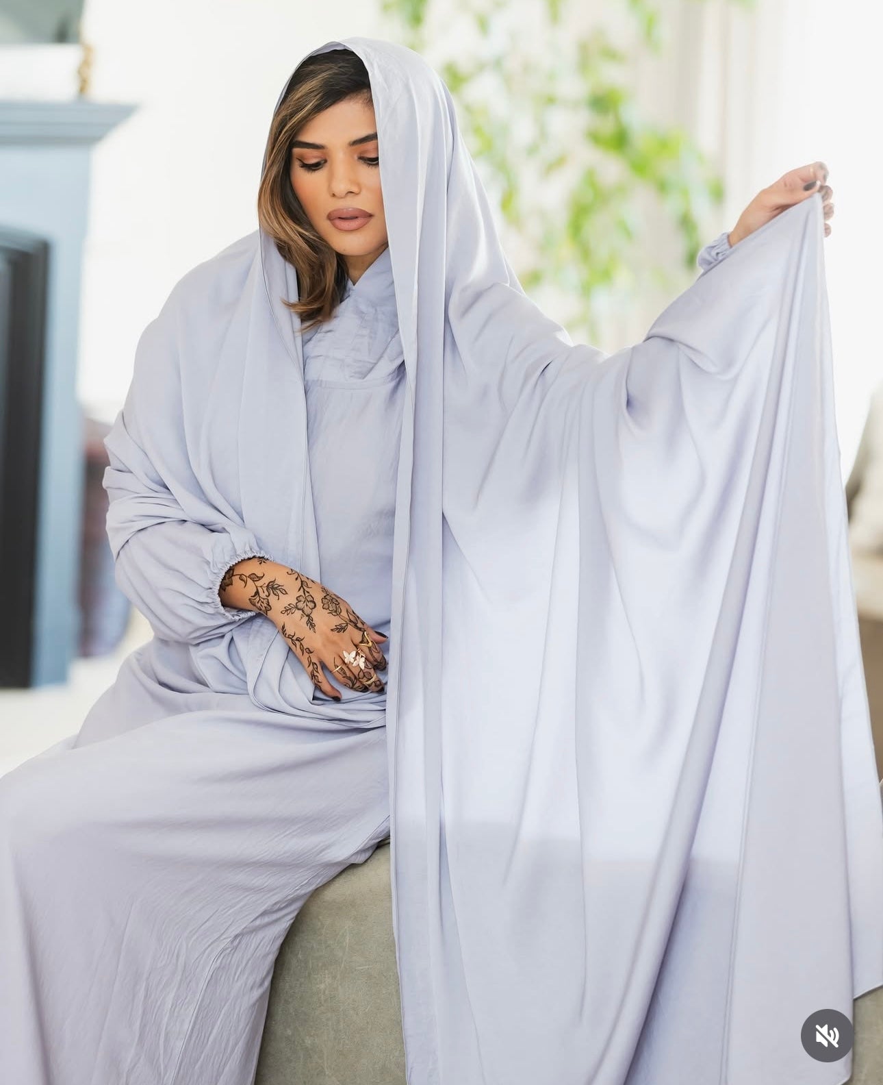 Light Grey Long Scarf Abayah
