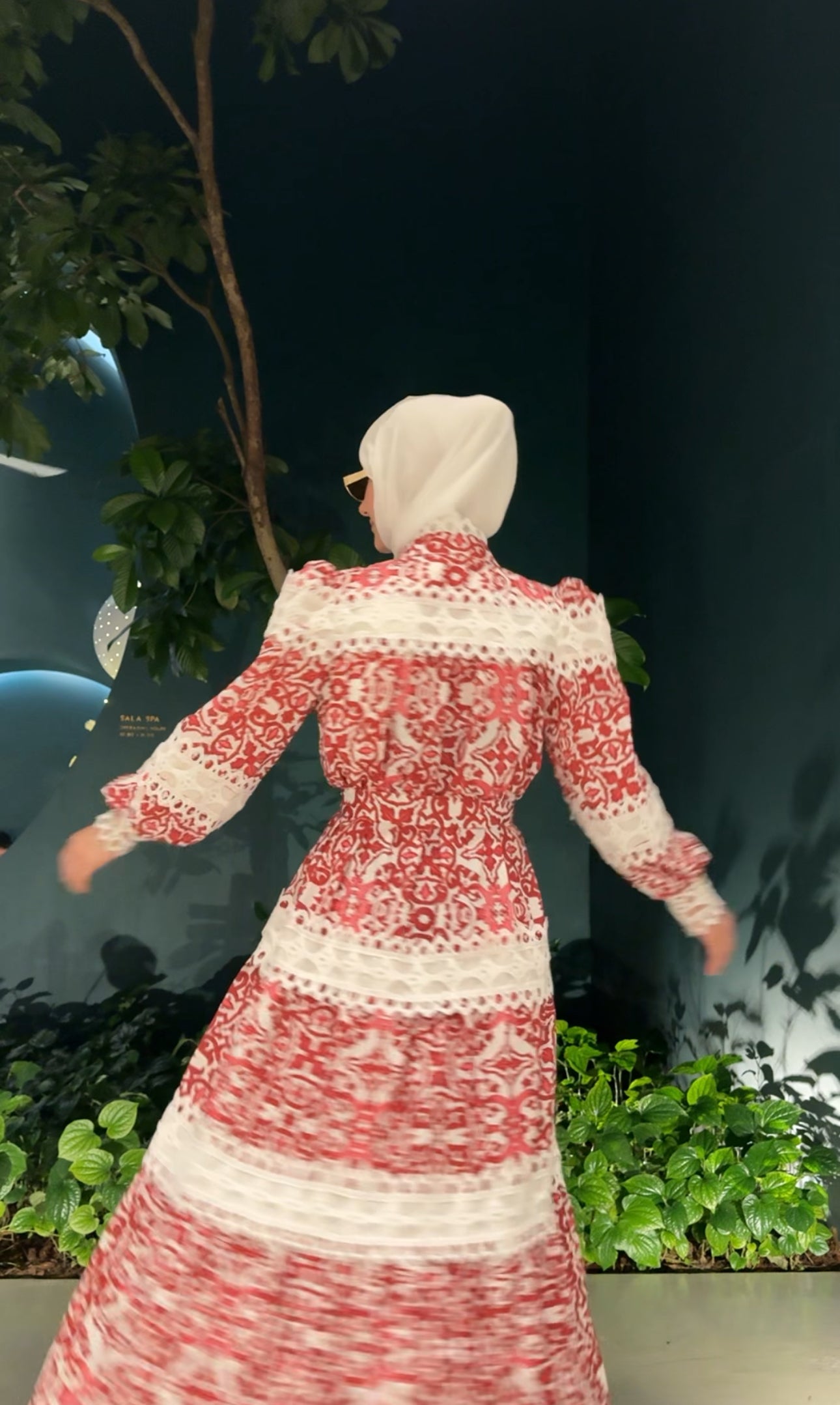 Red lace dress