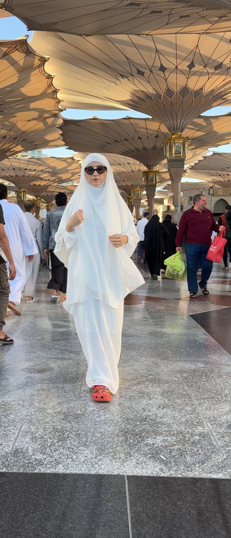 Two piece white Khimar