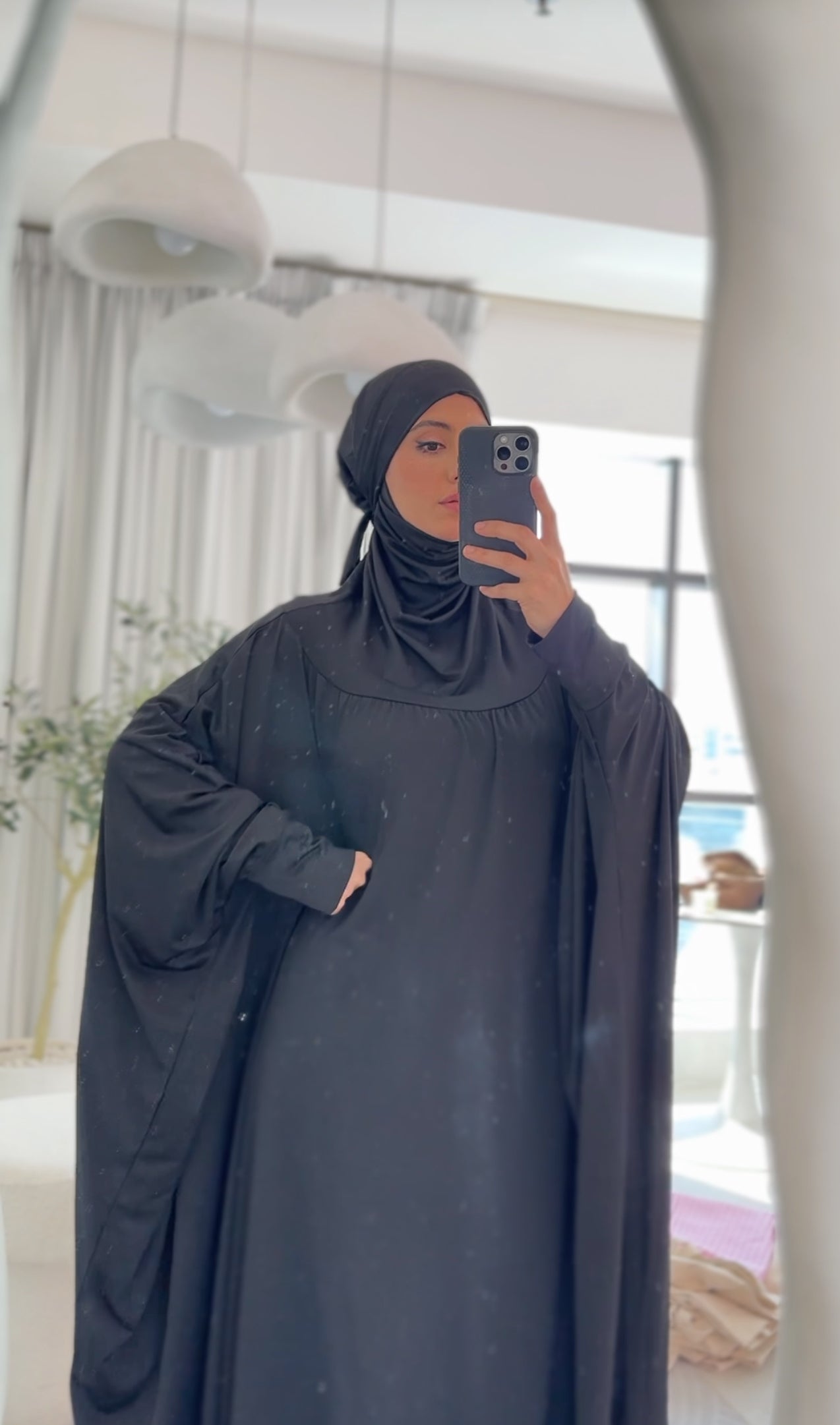 Black burqa stretch fabric