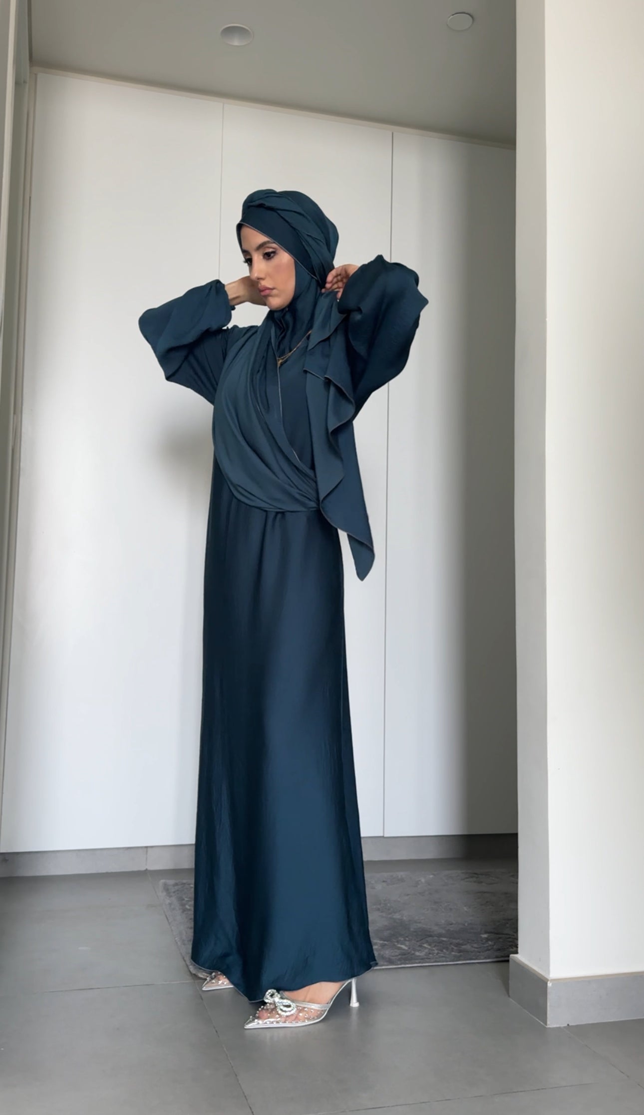 Prussian Blue Long Scarf Abayah