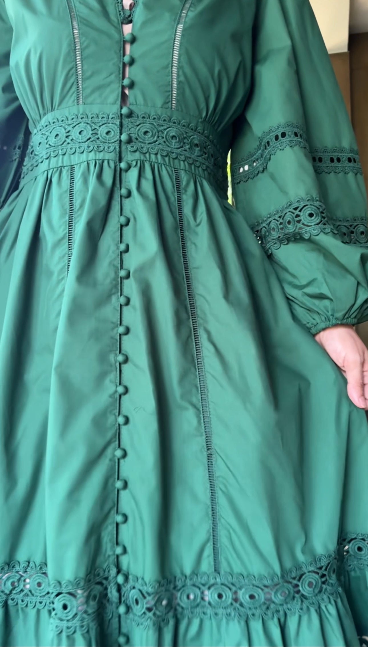 Green lace dress