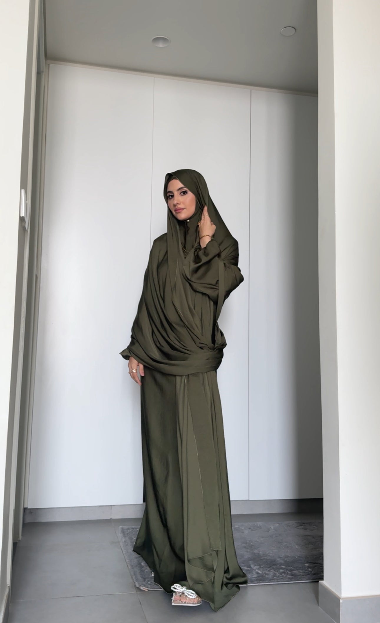 Army Green Long Scarf Abayah